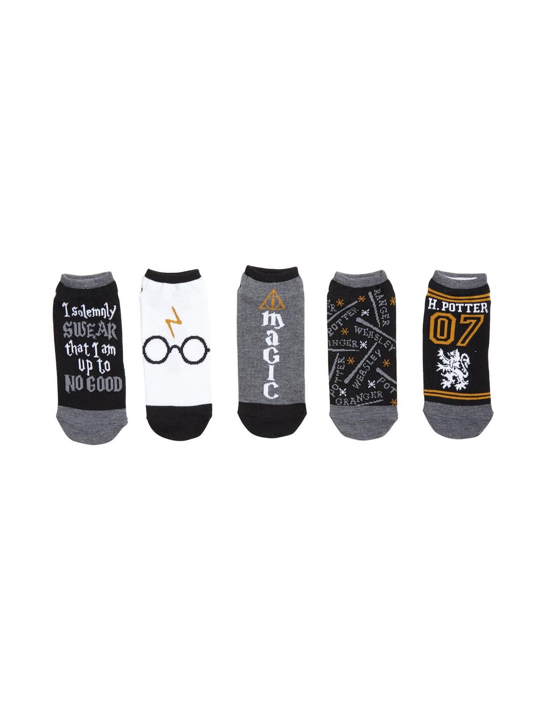 Harry Potter Scar & Glasses No-Show Socks 5 Pair, , hi-res