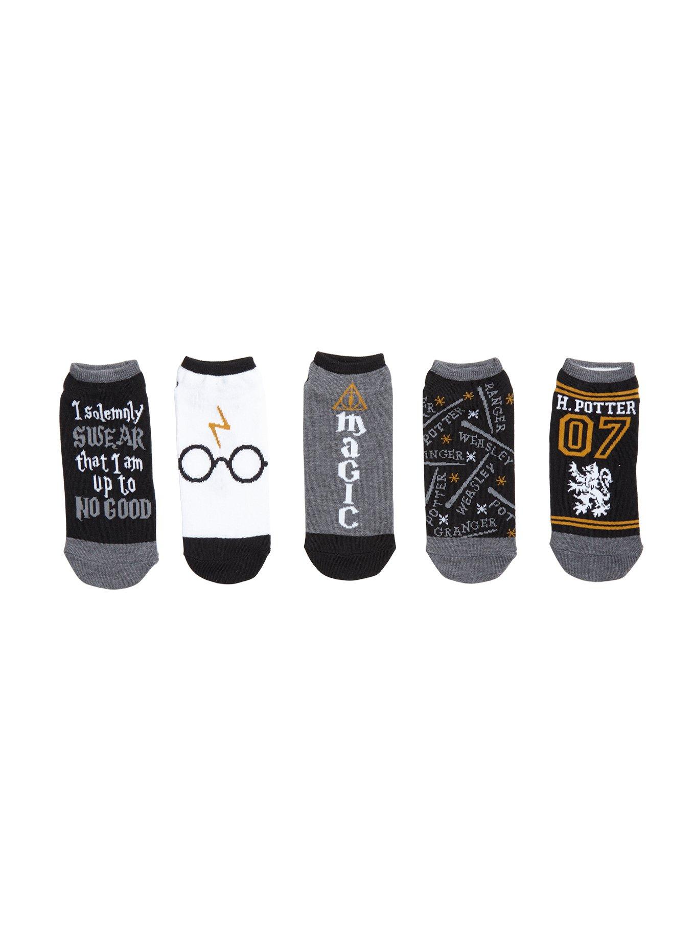 Harry Potter Scar & Glasses No-Show Socks 5 Pair, , hi-res