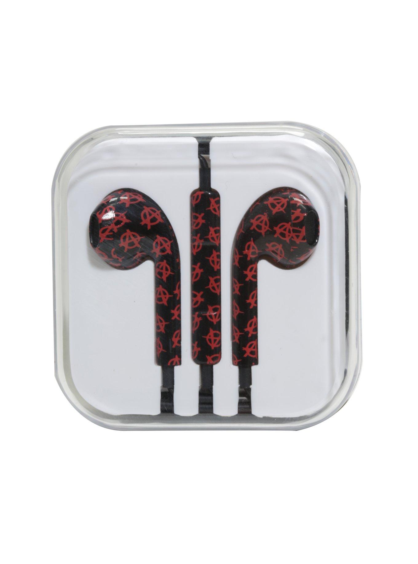 Red And Black Anarchy Earbuds, , hi-res