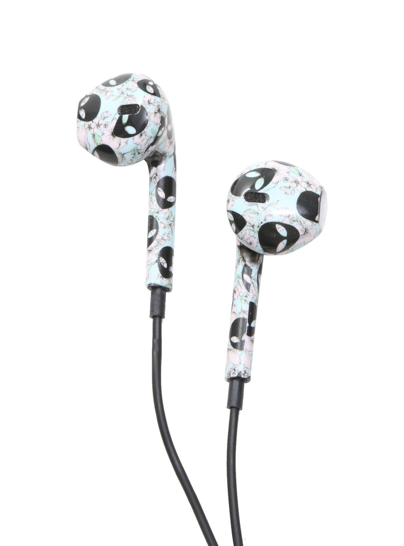 MiCase Blue And Pink Floral Alien Earbuds, , hi-res