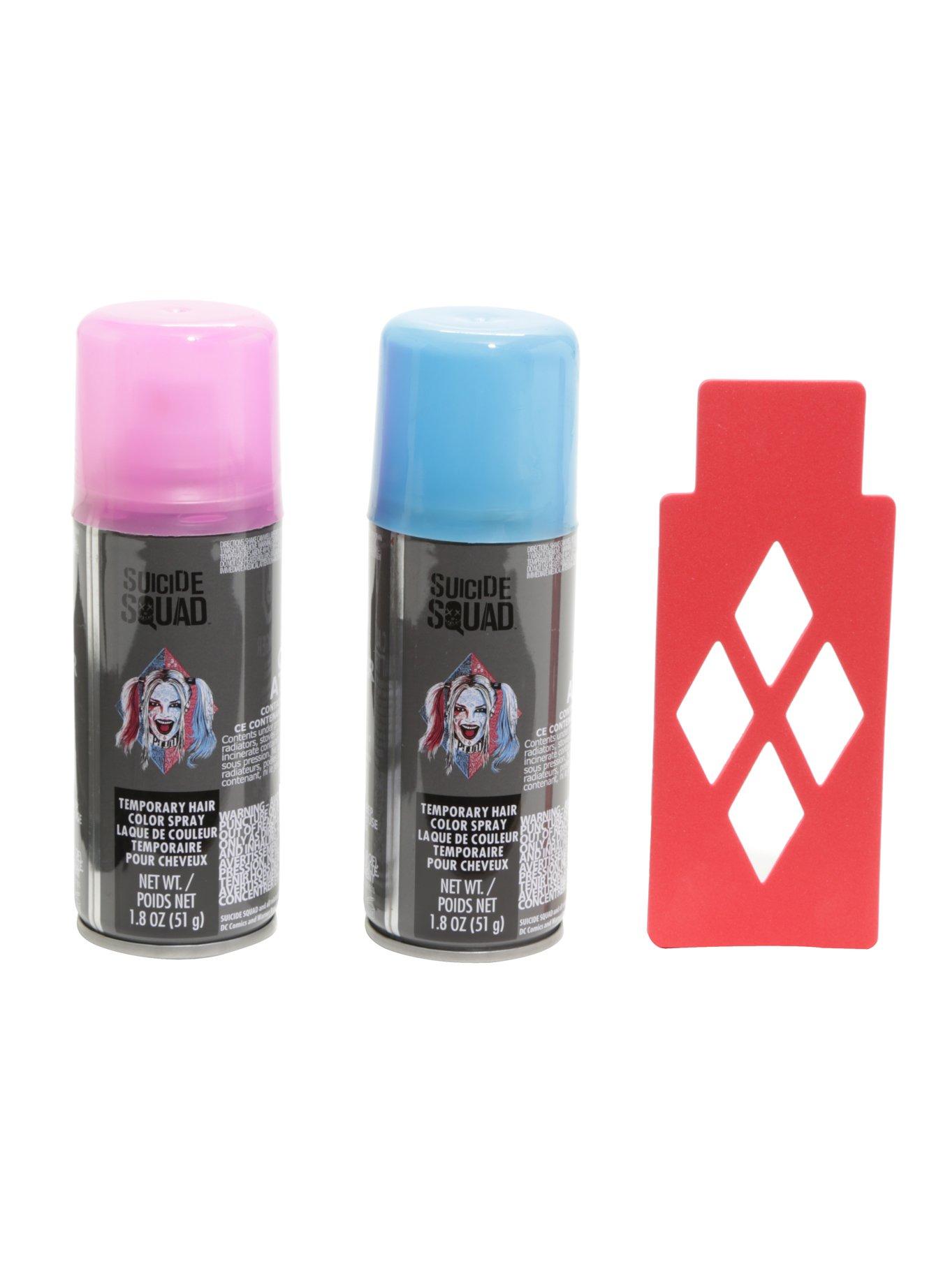 DC Comics Suicide Squad Harley Quinn Temporary Pink & Blue Hair Spray Set, , hi-res