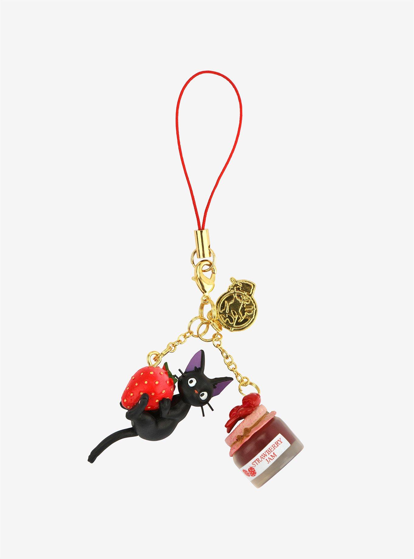 Studio Ghibli Kiki's Delivery Service Jiji Strawberry Key Chain, , hi-res