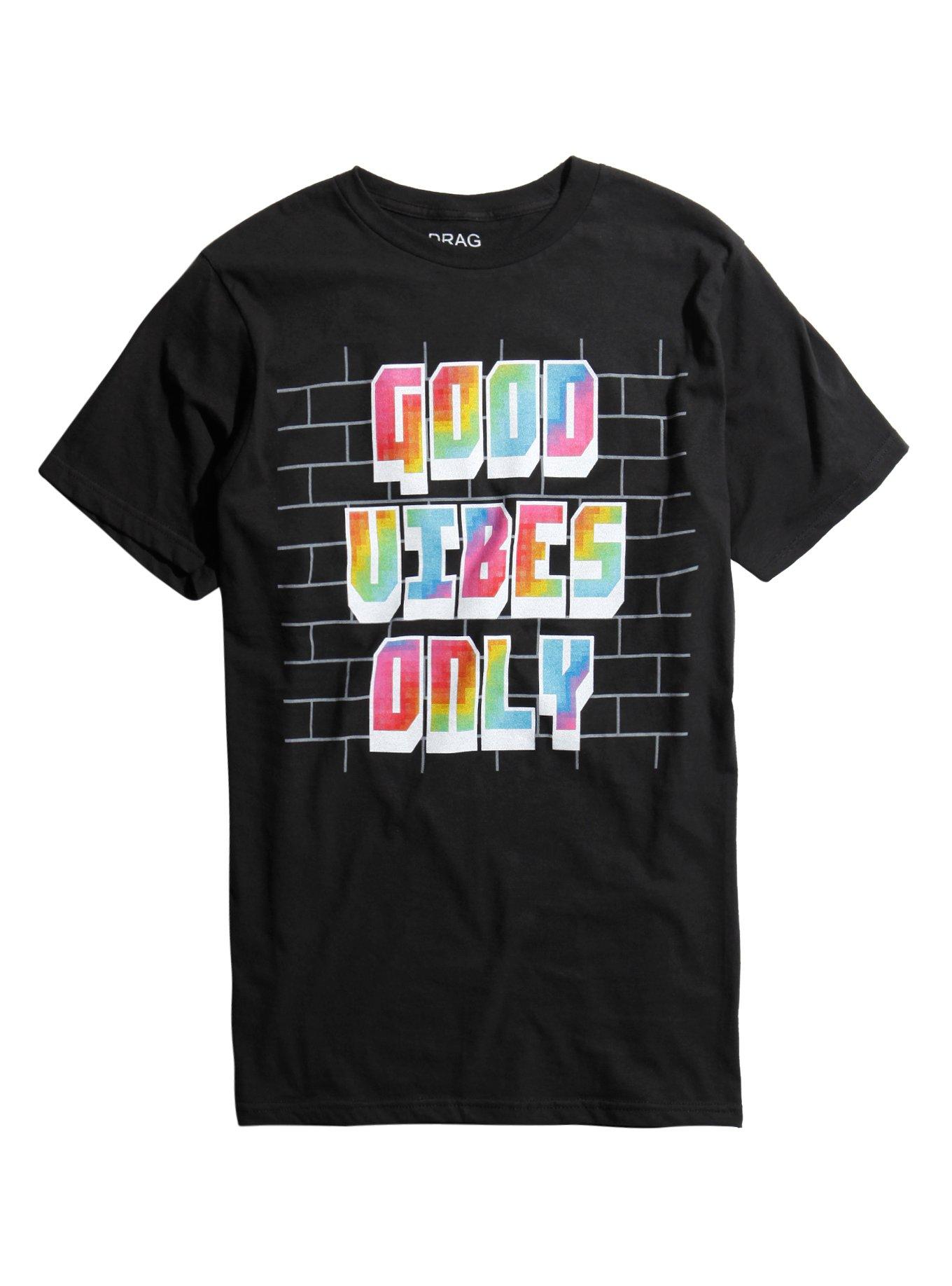 Drag Queen Merch Good Vibes Only Wall T-Shirt, BLACK, hi-res