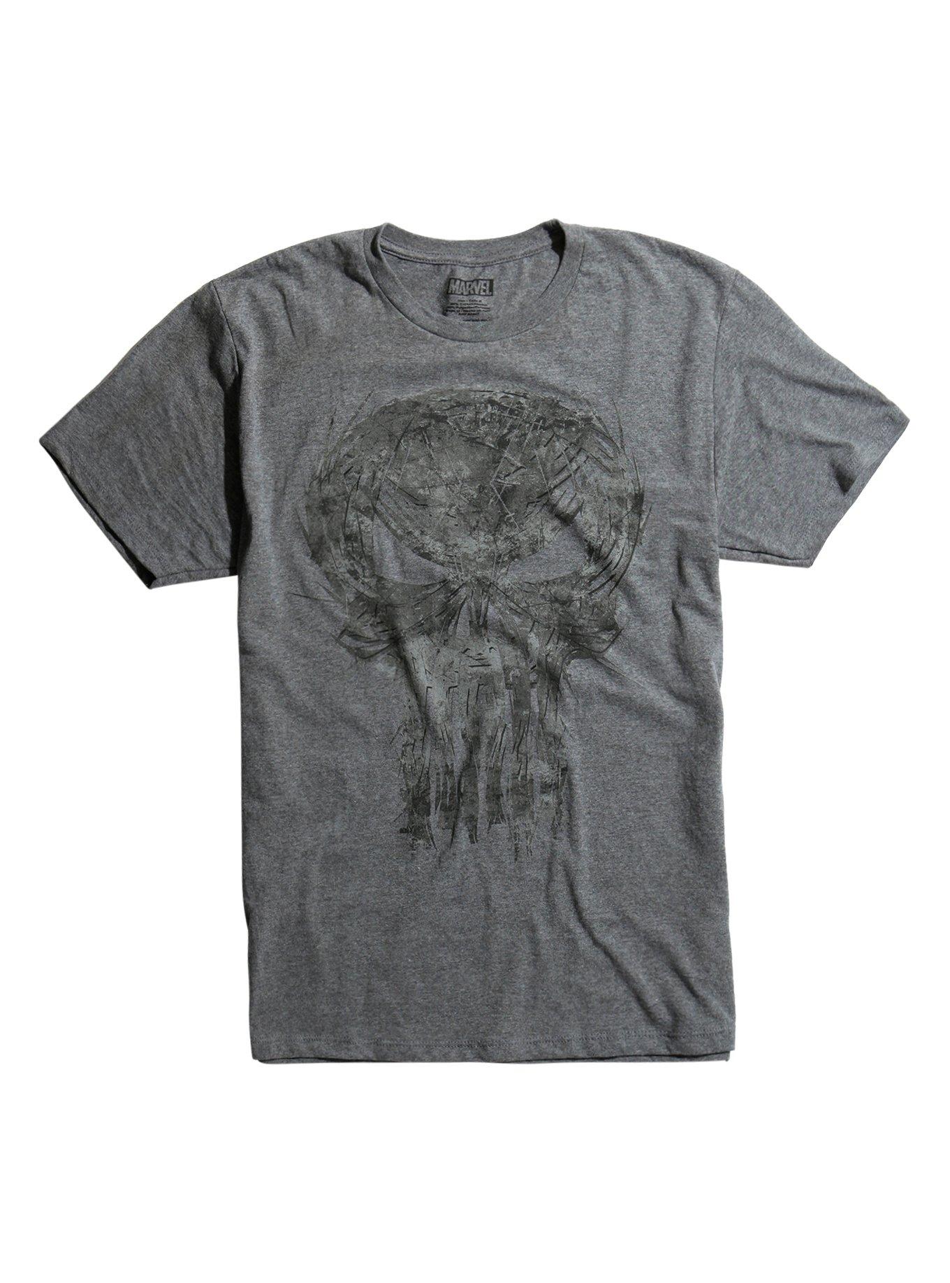 Marvel The Punisher Skull Sketch T-Shirt, GREY, hi-res