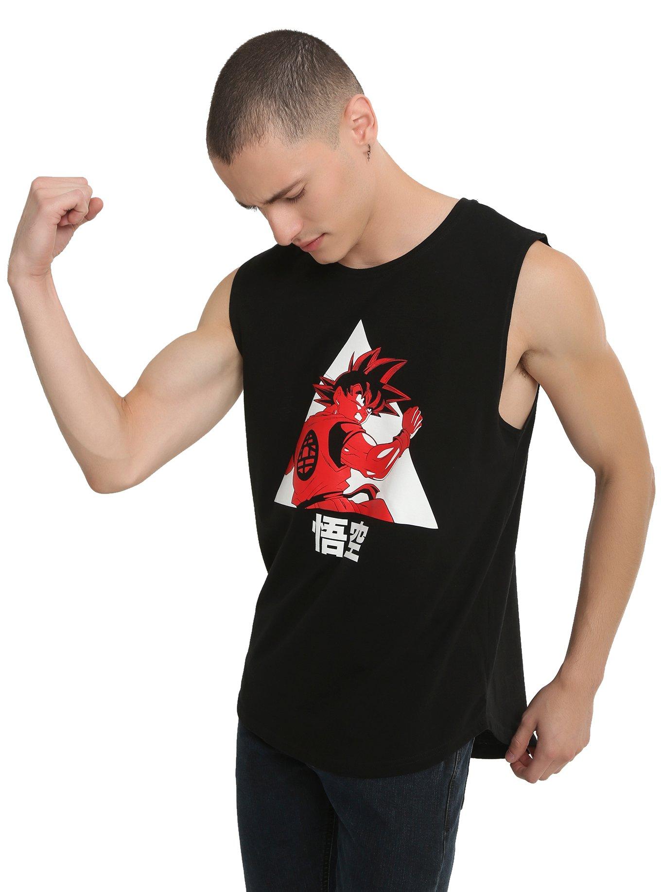 Dragon Ball Z Goku Triangle Muscle Top, BLACK, hi-res