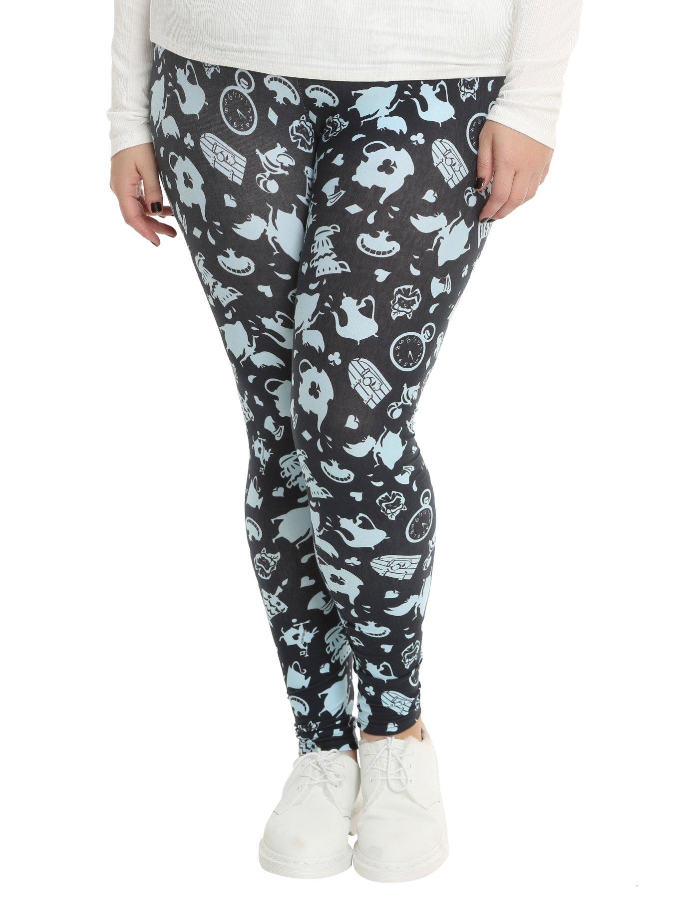 Disney Alice In Wonderland Icons Print Leggings Plus Size, MULTI COLOR, hi-res