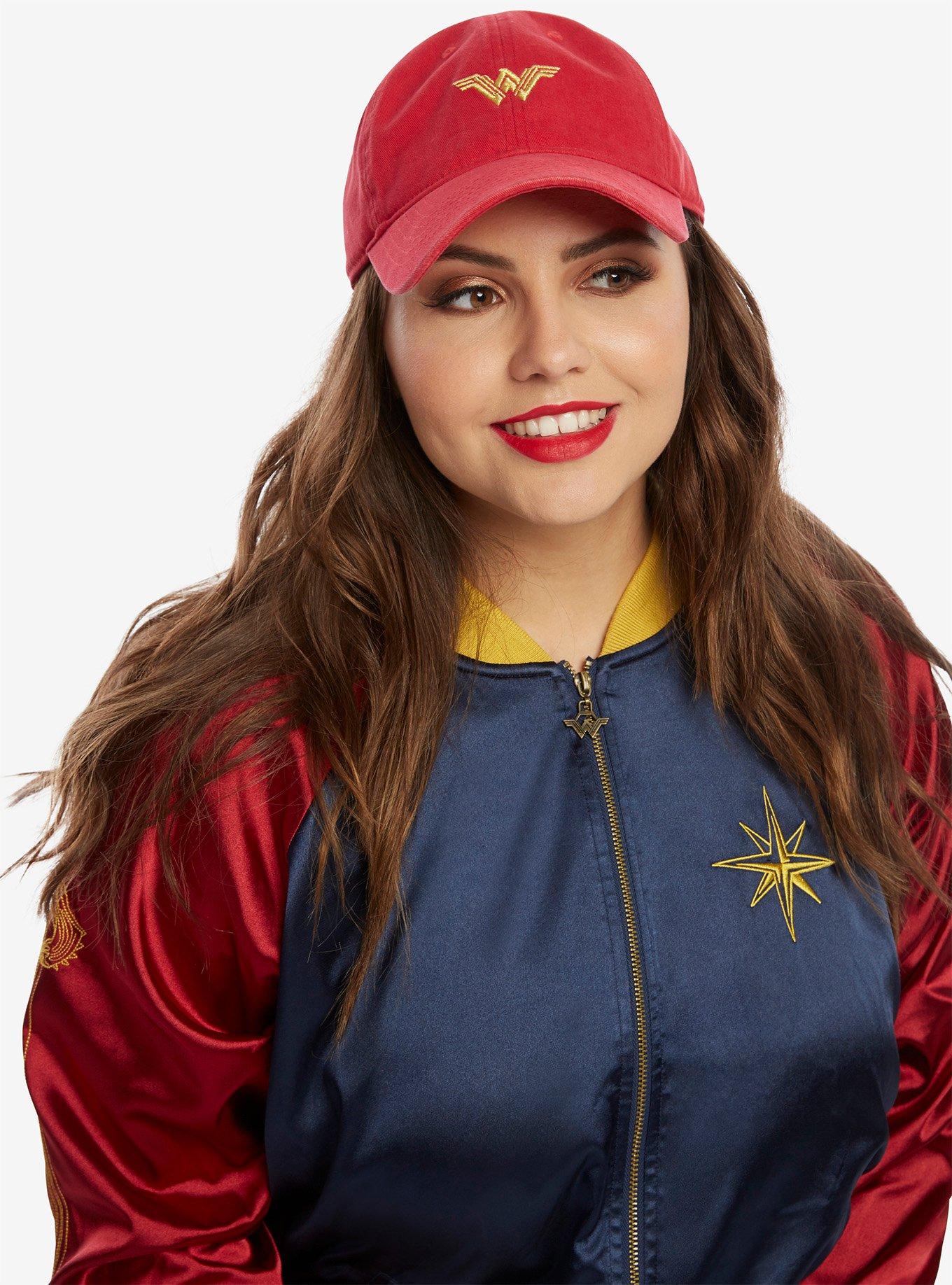 Wonder Woman Embroidered Red Baseball Cap, , hi-res