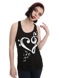 Music Note Heart Lace Girls Tank Top, BLACK, hi-res