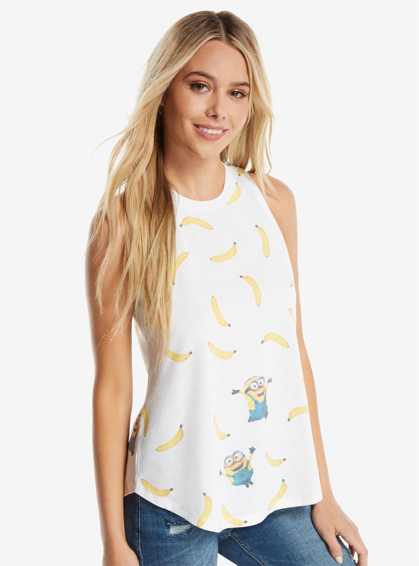 Despicable Me Minions And Bananas Womens Tank Top, WHITE, hi-res view 1