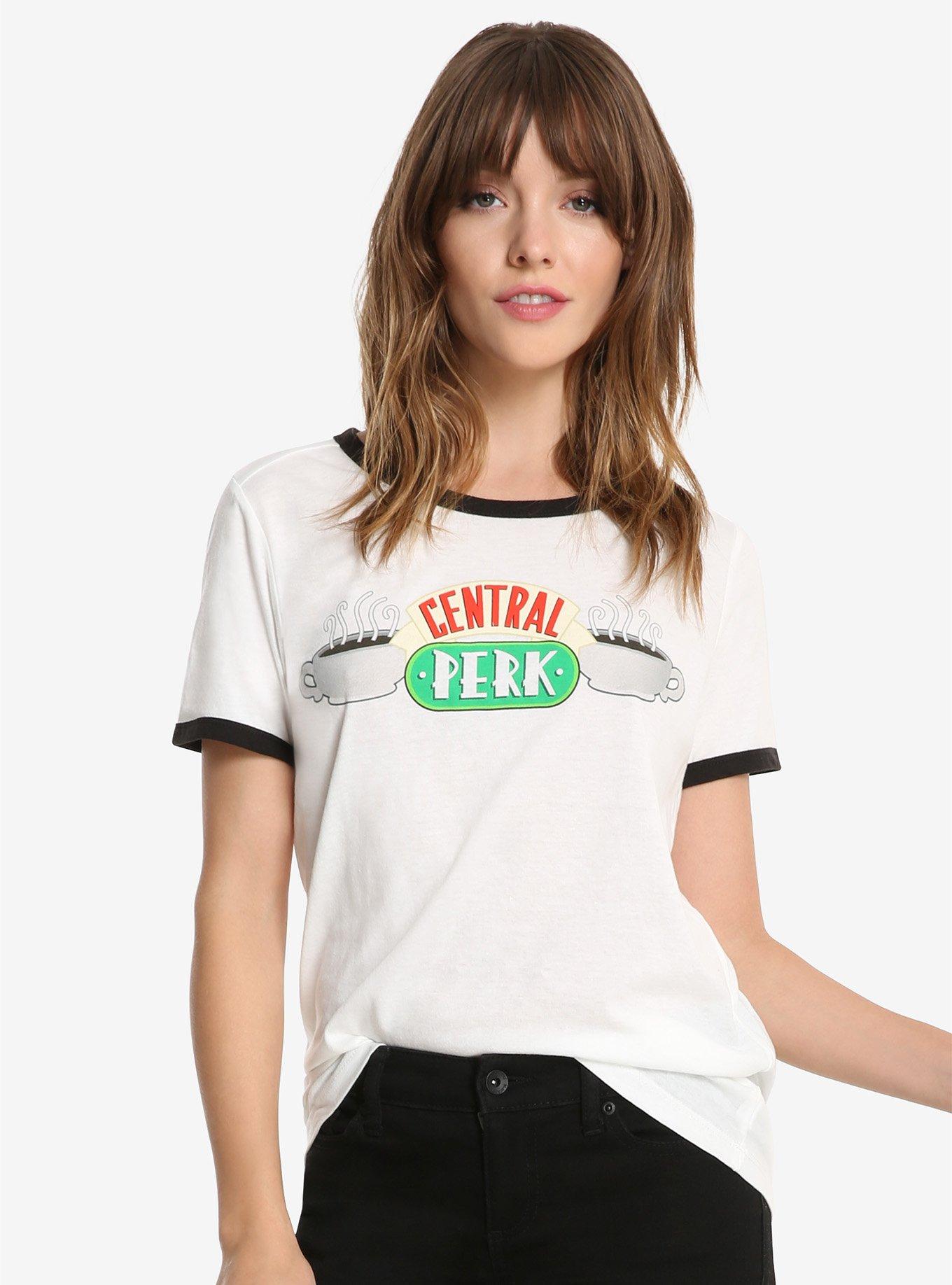 Friends Central Perk Womens Ringer Tee, WHITE, hi-res