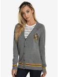Harry Potter Hufflepuff Womens Cardigan - BoxLunch Exclusive, GREY, hi-res
