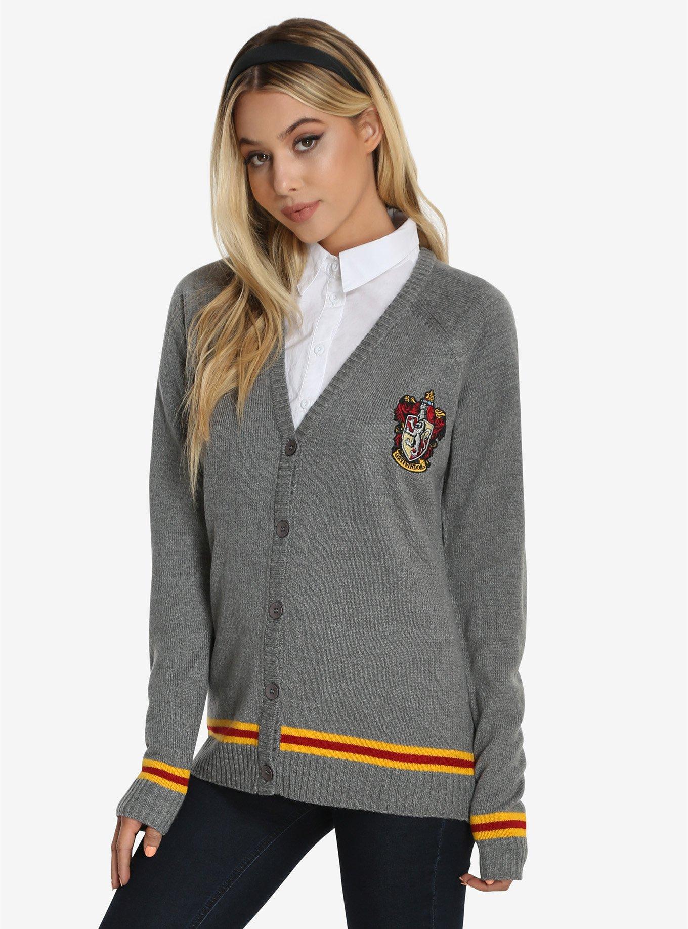 Harry Potter Gryffindor Womens Cardigan, GREY, hi-res
