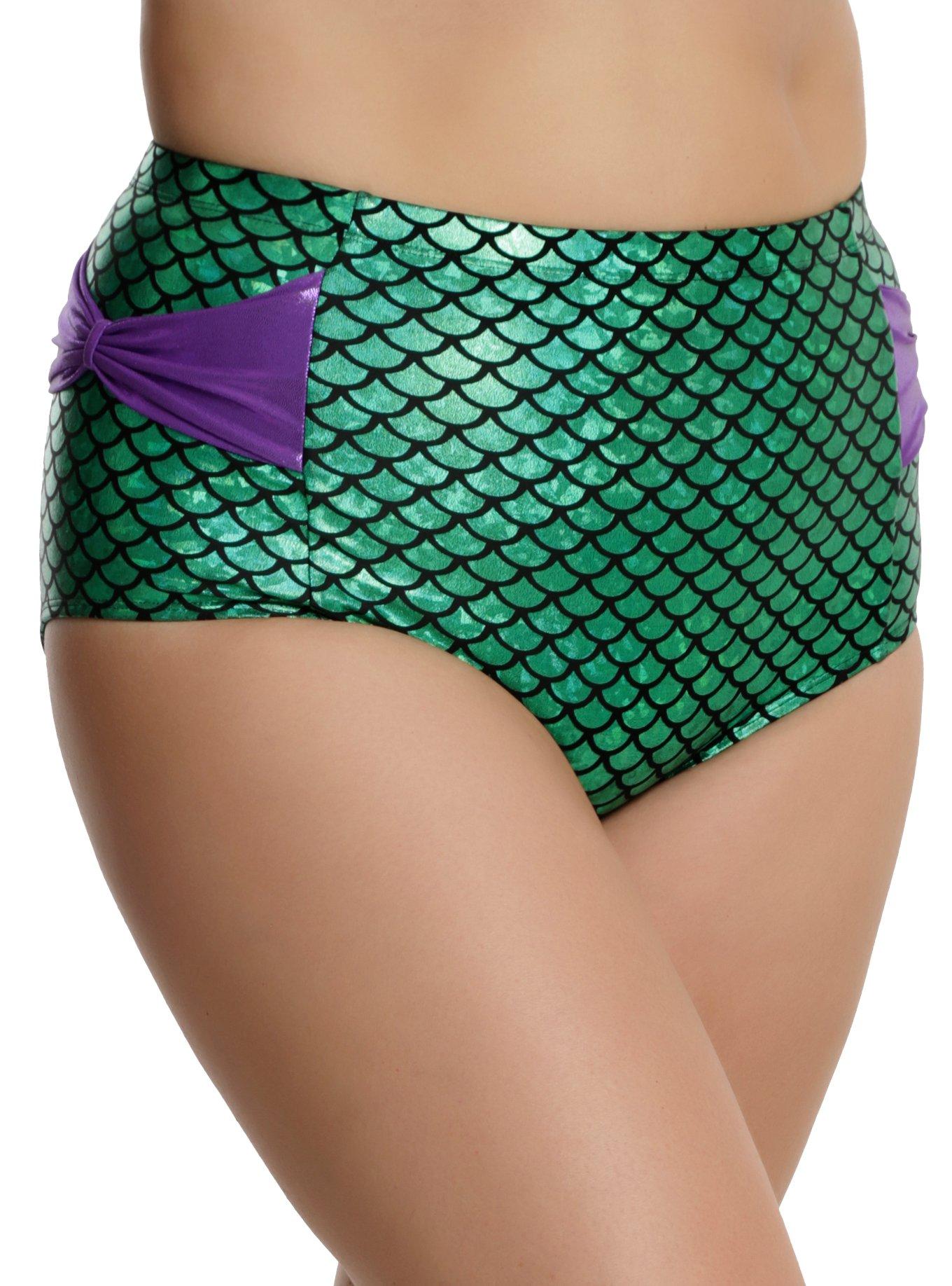 Disney The Little Mermaid Ariel Swim Bottoms Plus Size, GREEN, hi-res