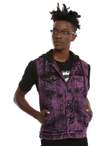 Purple jean vest hot sale