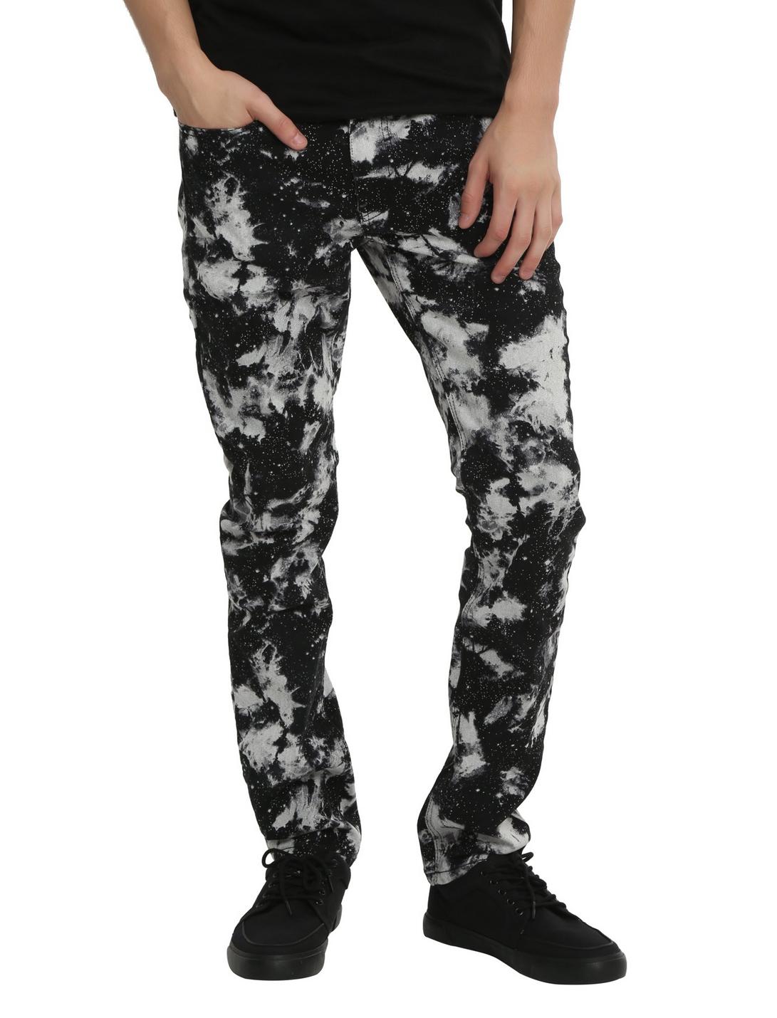 XXX RUDE Black & White Galaxy Tie Dye Skinny Jeans, , hi-res