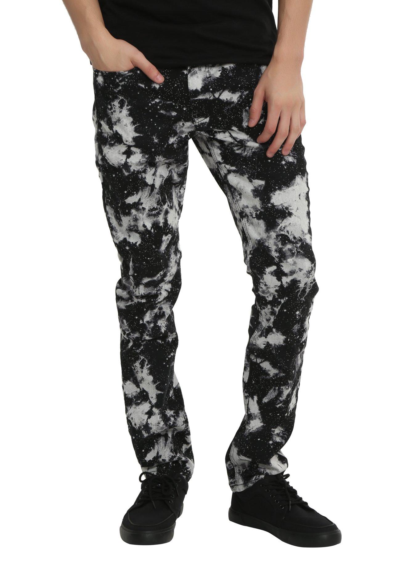 XXX RUDE Black & White Galaxy Tie Dye Skinny Jeans, , hi-res