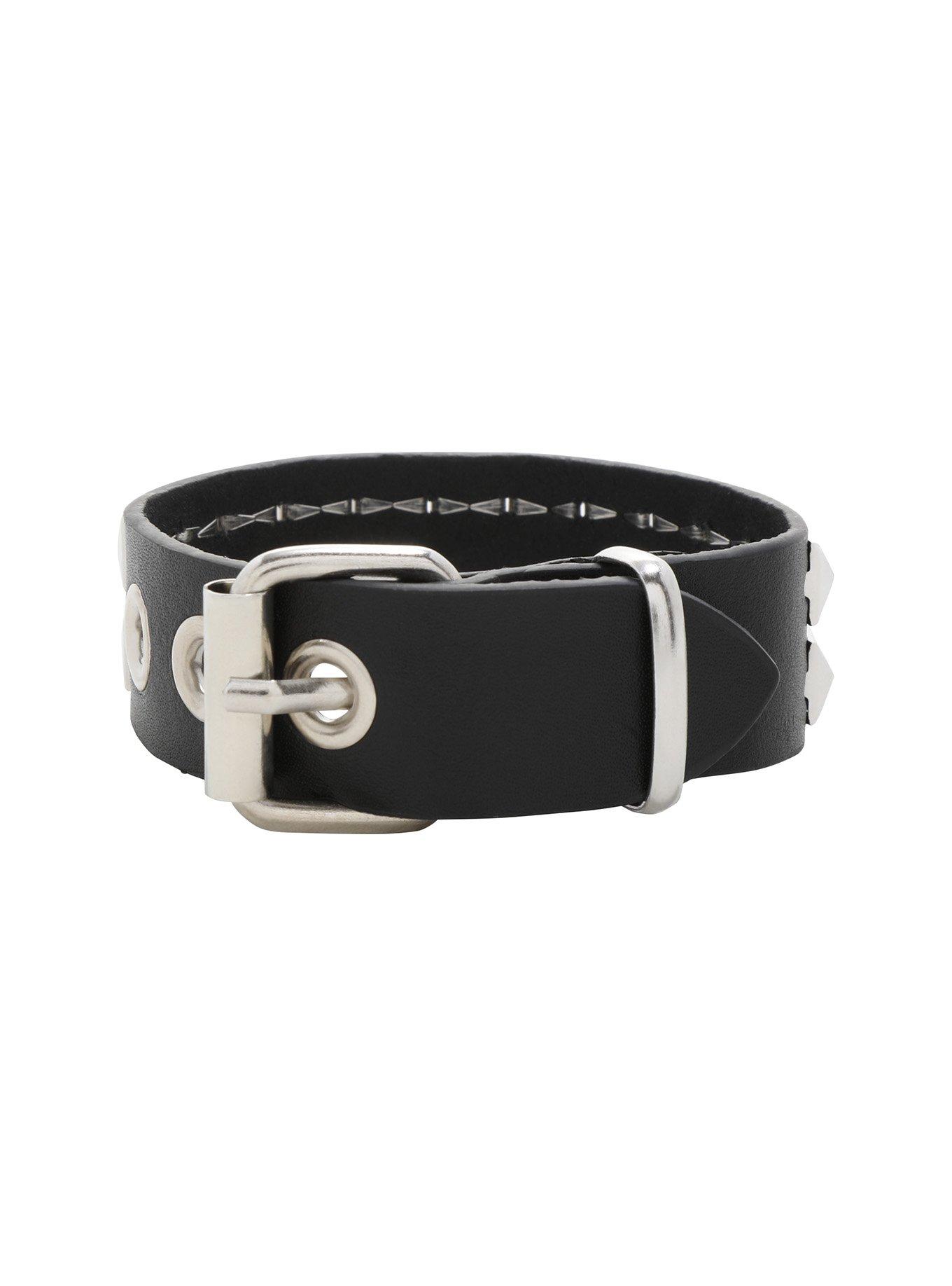 Double Pyramid Stud Buckle Cuff | Hot Topic
