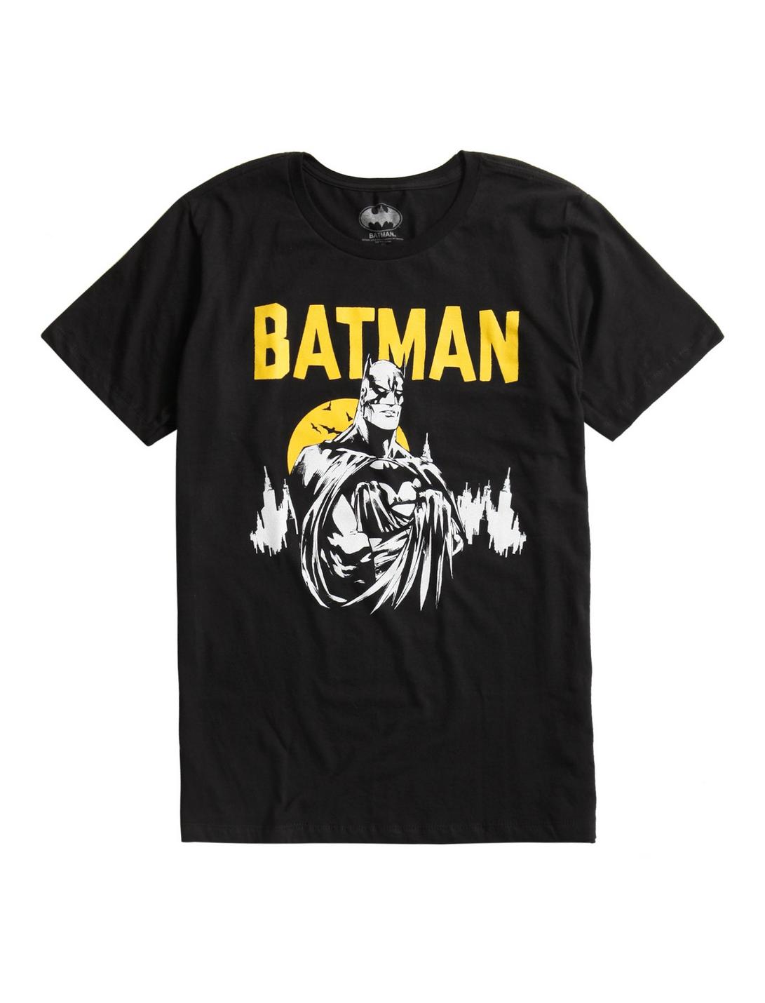 DC Comics Batman Comic Skyline T-Shirt, BLACK, hi-res