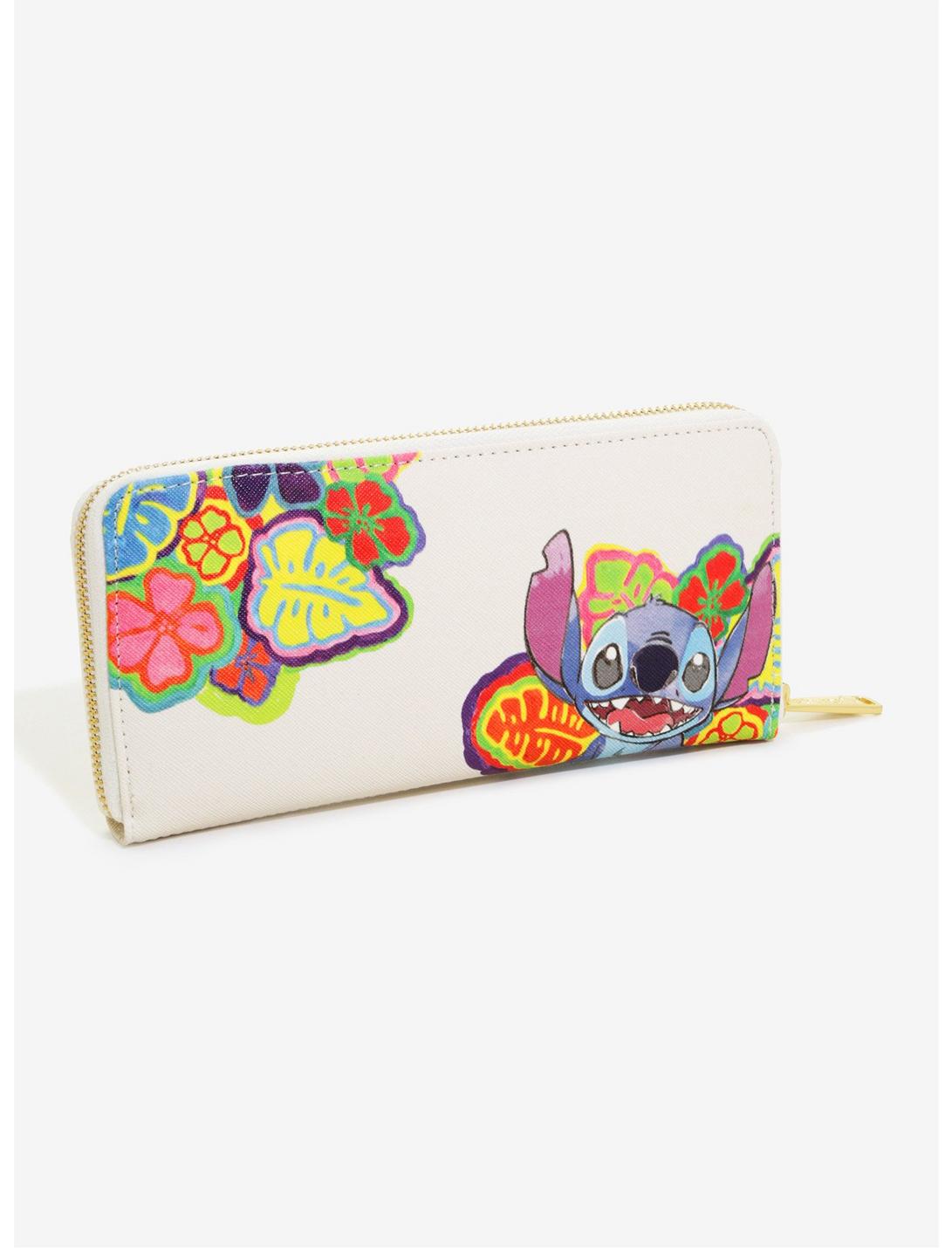 Loungefly Disney Lilo & Stitch Floral Print Zip Wallet - BoxLunch Exclusive, , hi-res