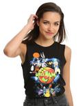 Space Jam Character Poster Girls Muscle Top, BLACK, hi-res