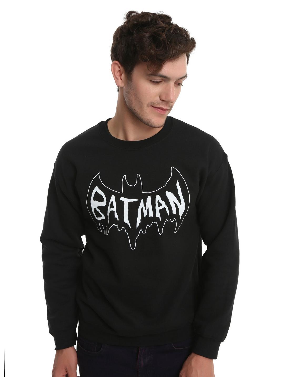 DC Comics Batman Drip Logo Sweatshirt, BLACK, hi-res