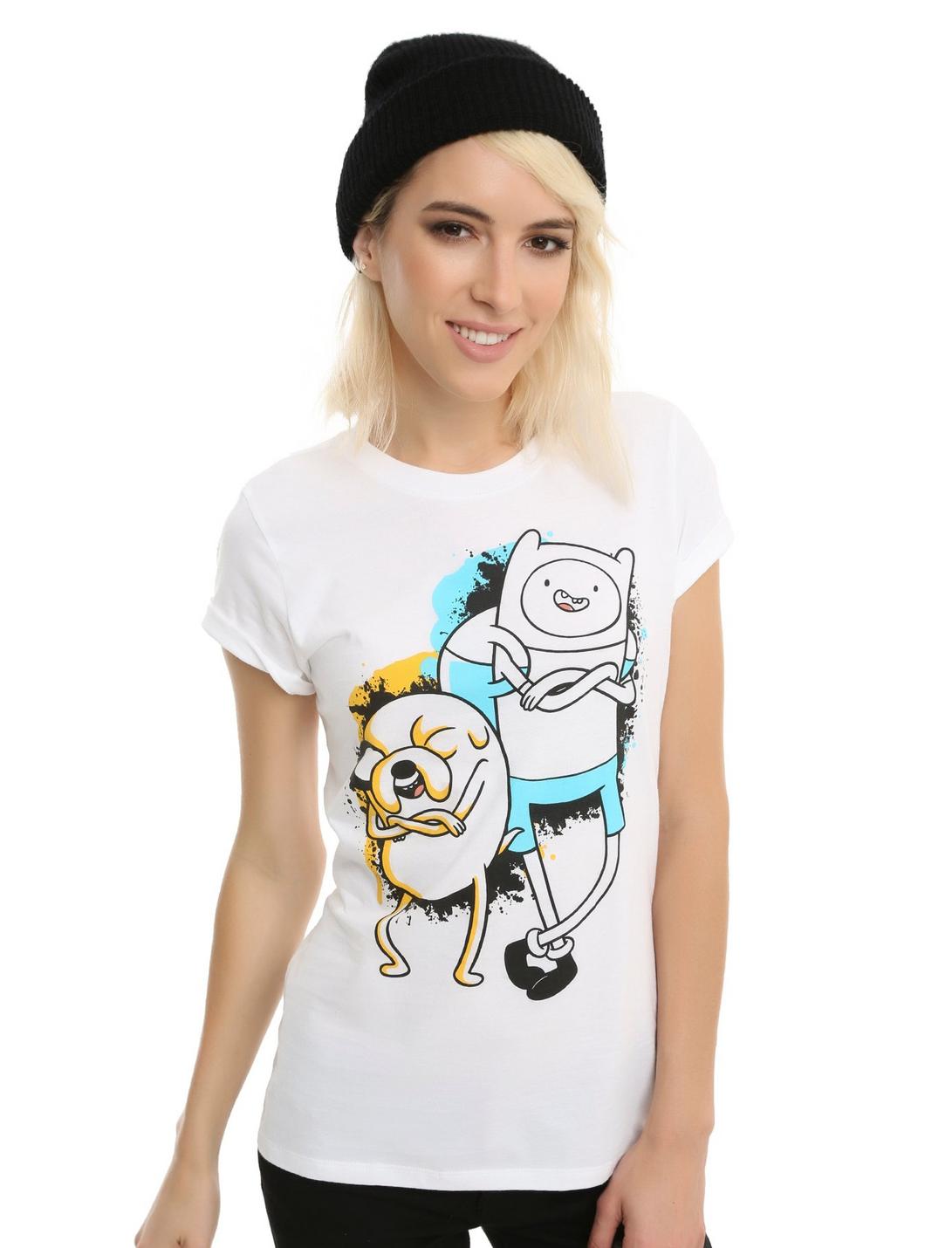 Adventure Time Finn & Jake Splatter Girls T-Shirt, BLACK, hi-res