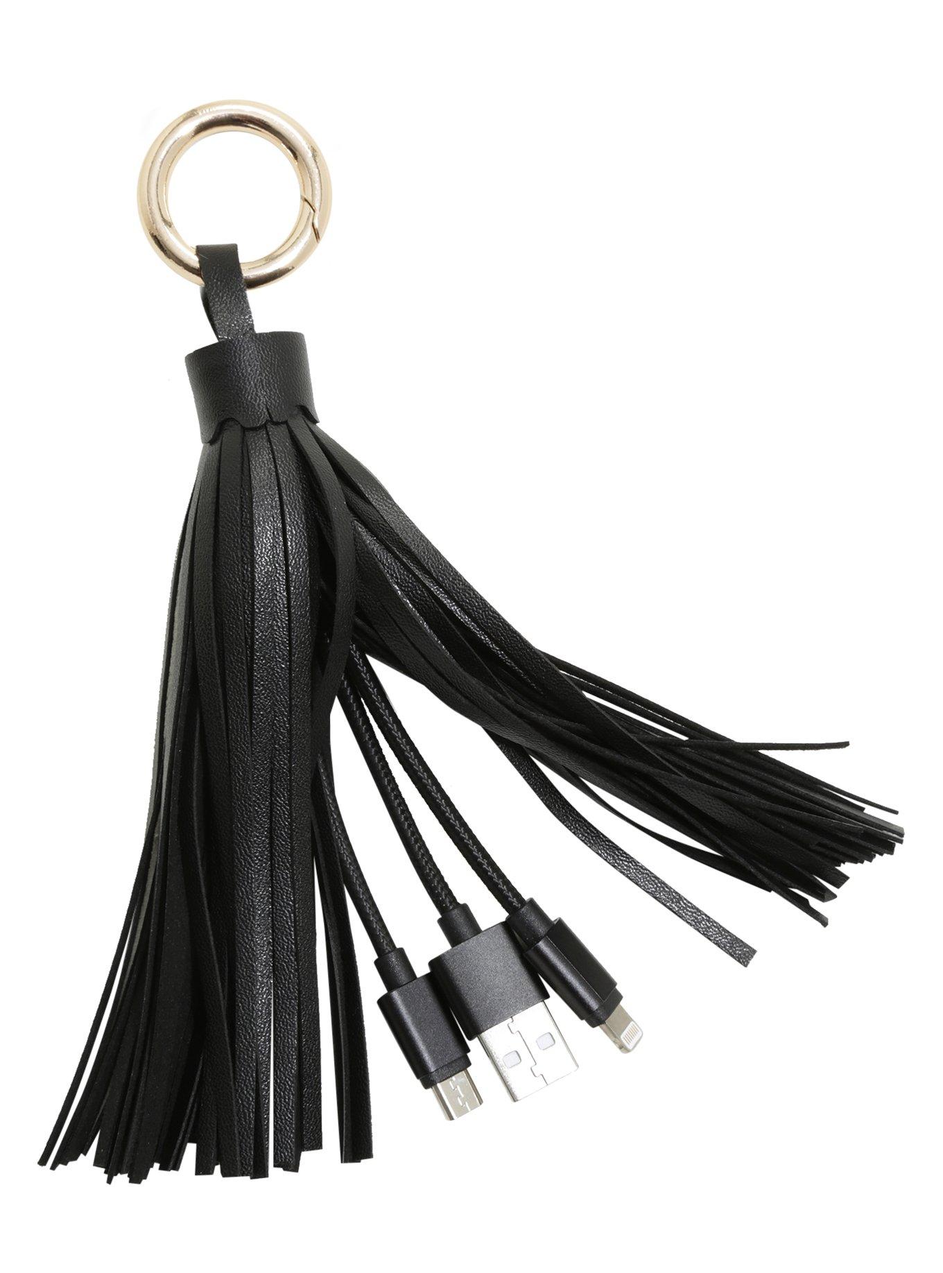 2 In 1 USB Clip Tassel Charging Cable, , hi-res