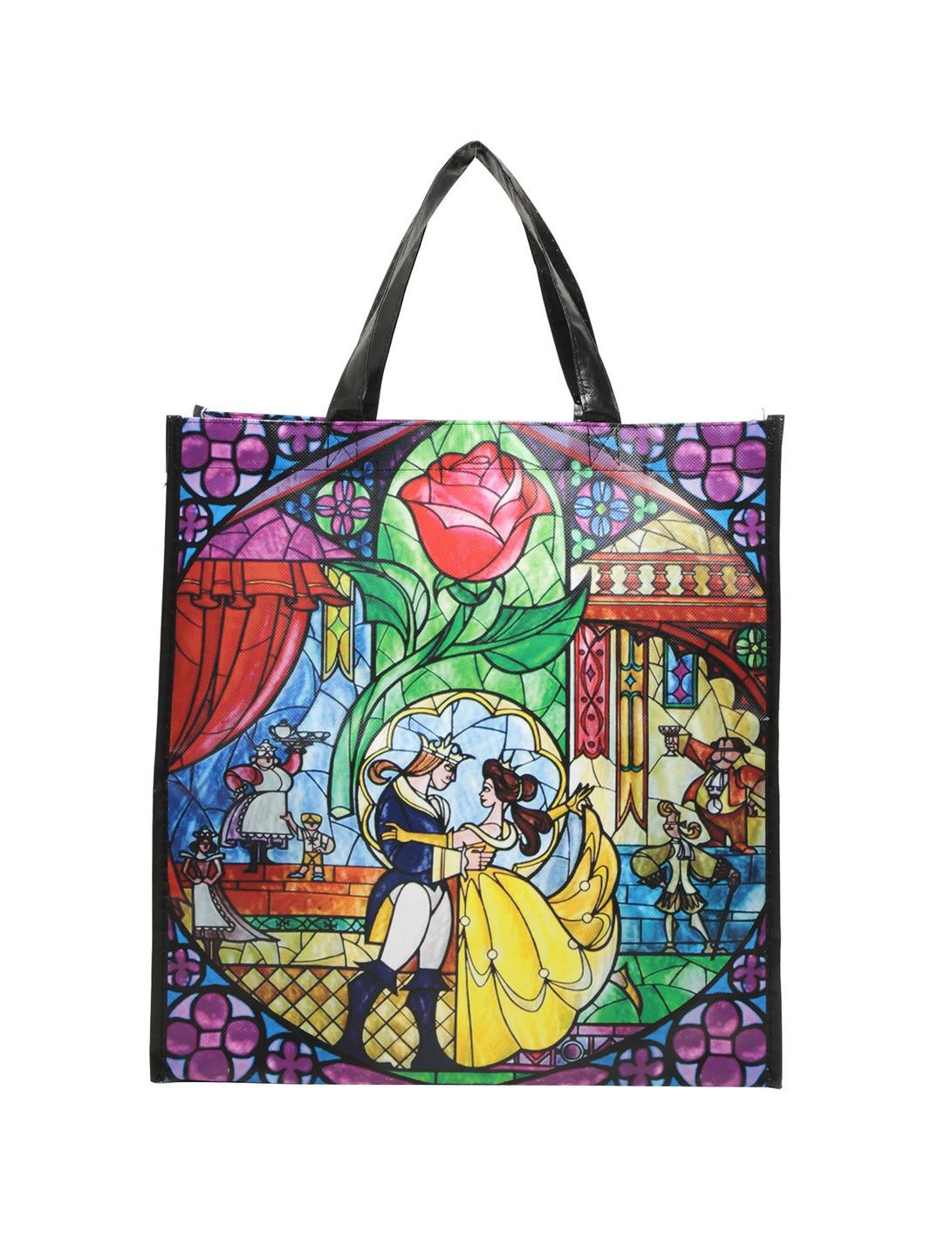 Loungefly Disney Beauty And The Beast Stained Glass Reusable Tote, , hi-res