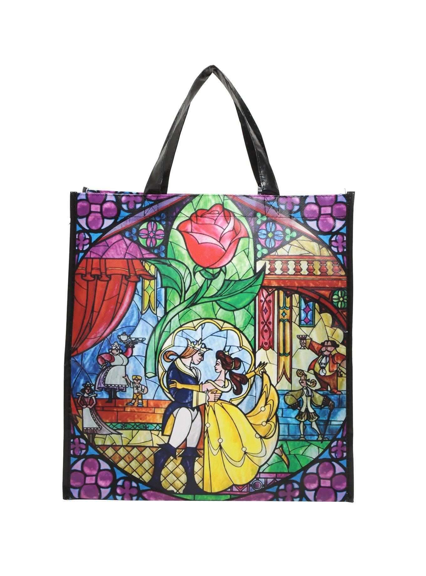 Loungefly Disney Beauty And The Beast Stained Glass Reusable Tote, , hi-res