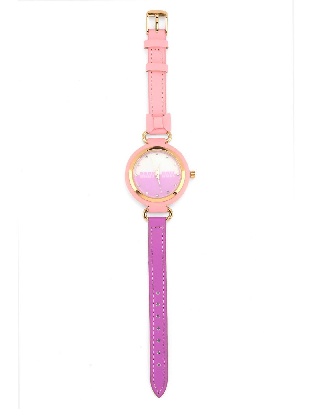 Pastel Pink Baby Doll Gold Watch, , hi-res