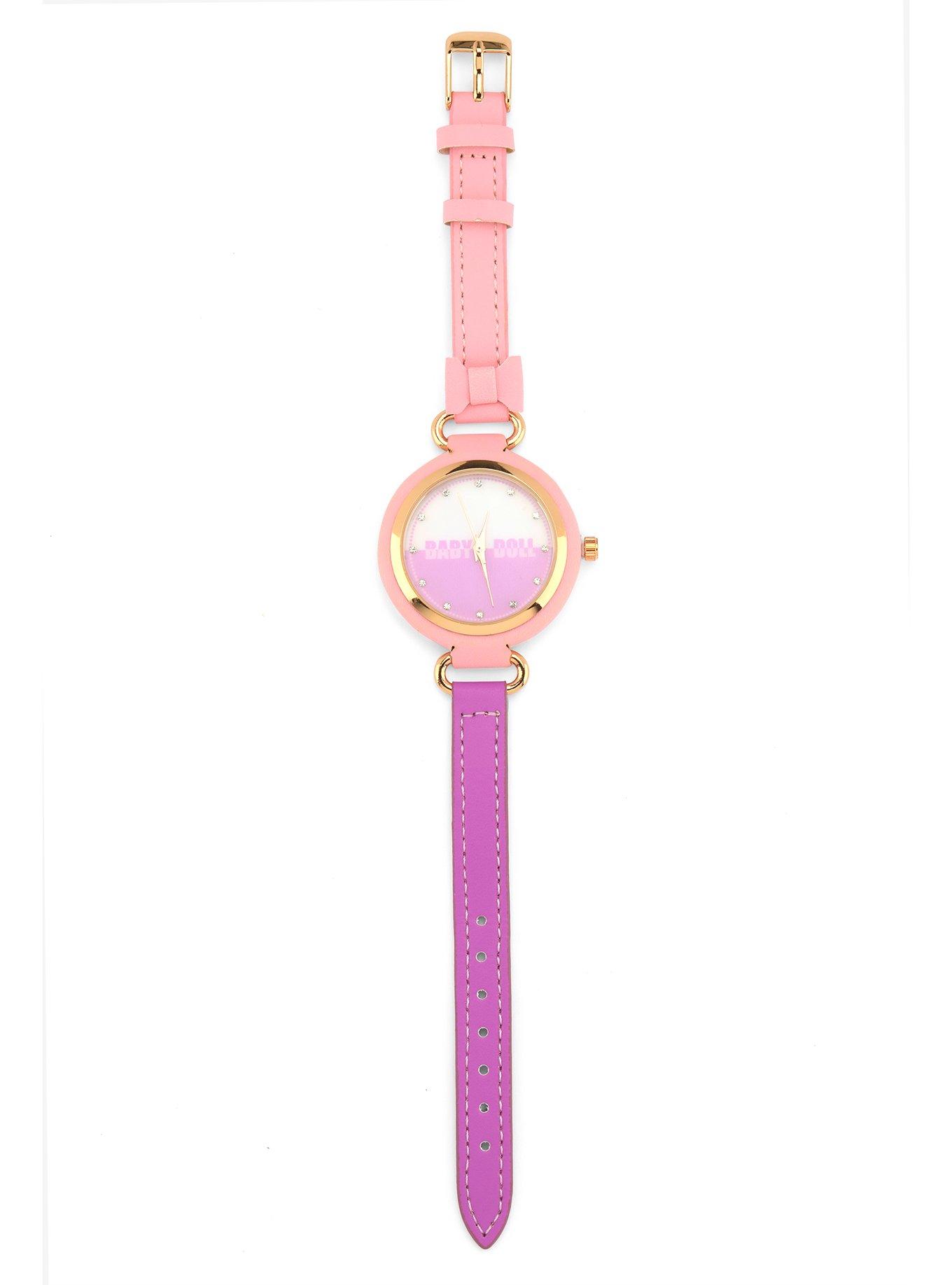 Pastel Pink Baby Doll Gold Watch, , hi-res