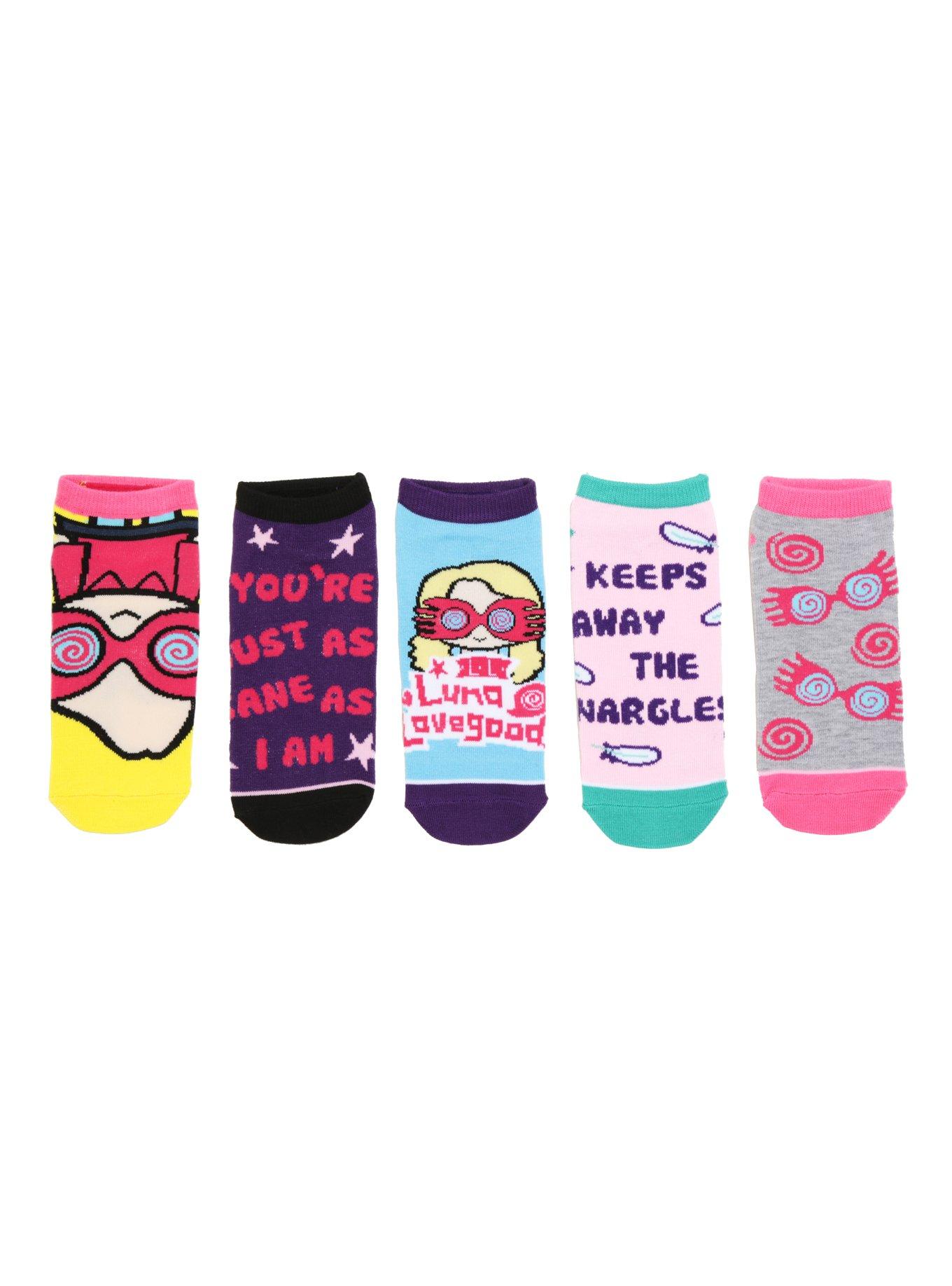 Harry Potter Luna Lovegood No-Show Socks 5 Pair, , hi-res