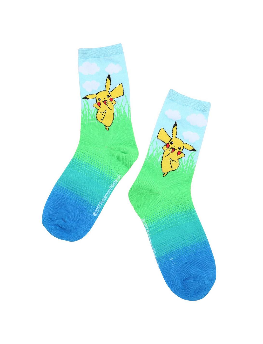 Pokemon Pikachu Grass Ankle Socks, , hi-res