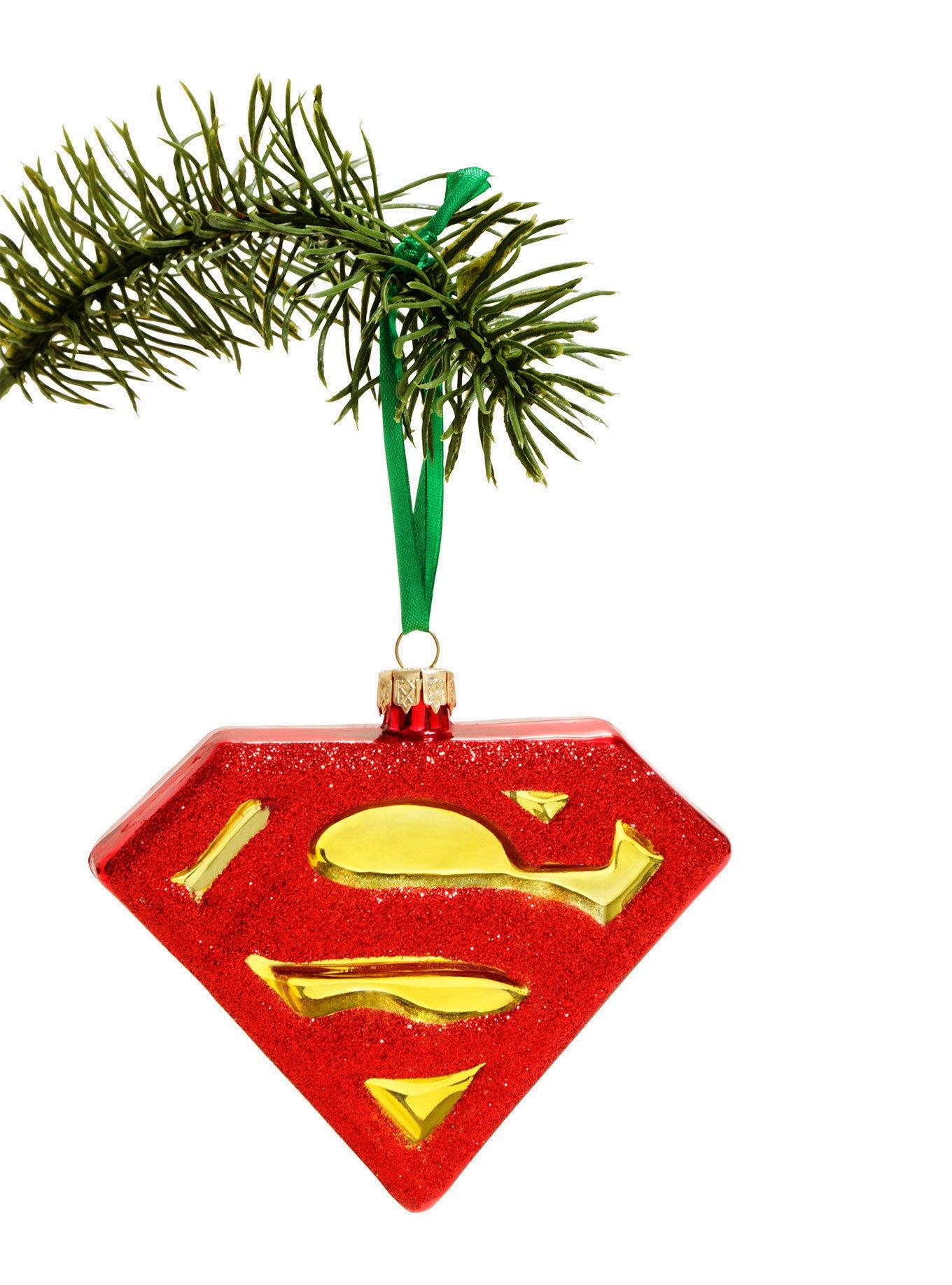 DC Comics Superman Logo Glass Ornament, , hi-res