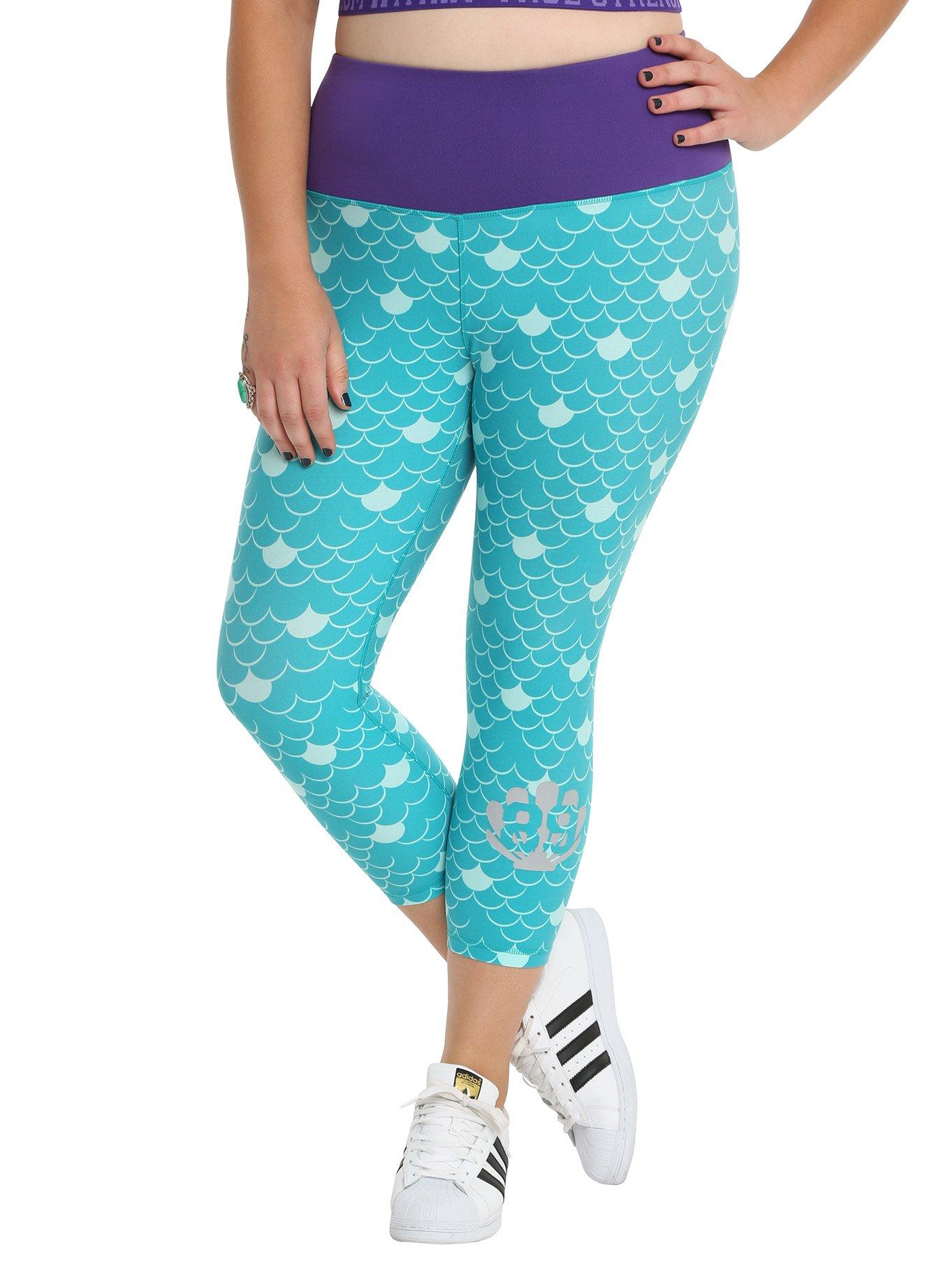 Disney The Little Mermaid Ariel Scale Girls Active Capris Plus Size