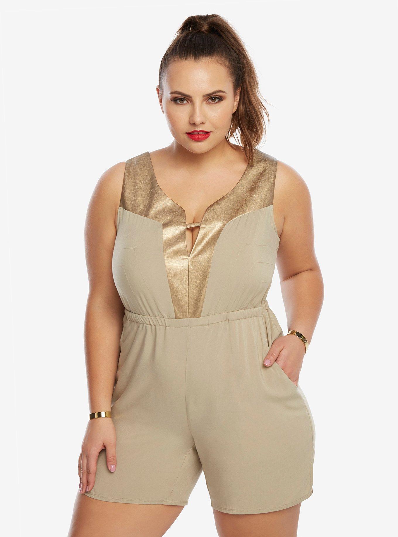 DC Comics Wonder Woman Themyscira Romper Plus Size, GOLD, hi-res