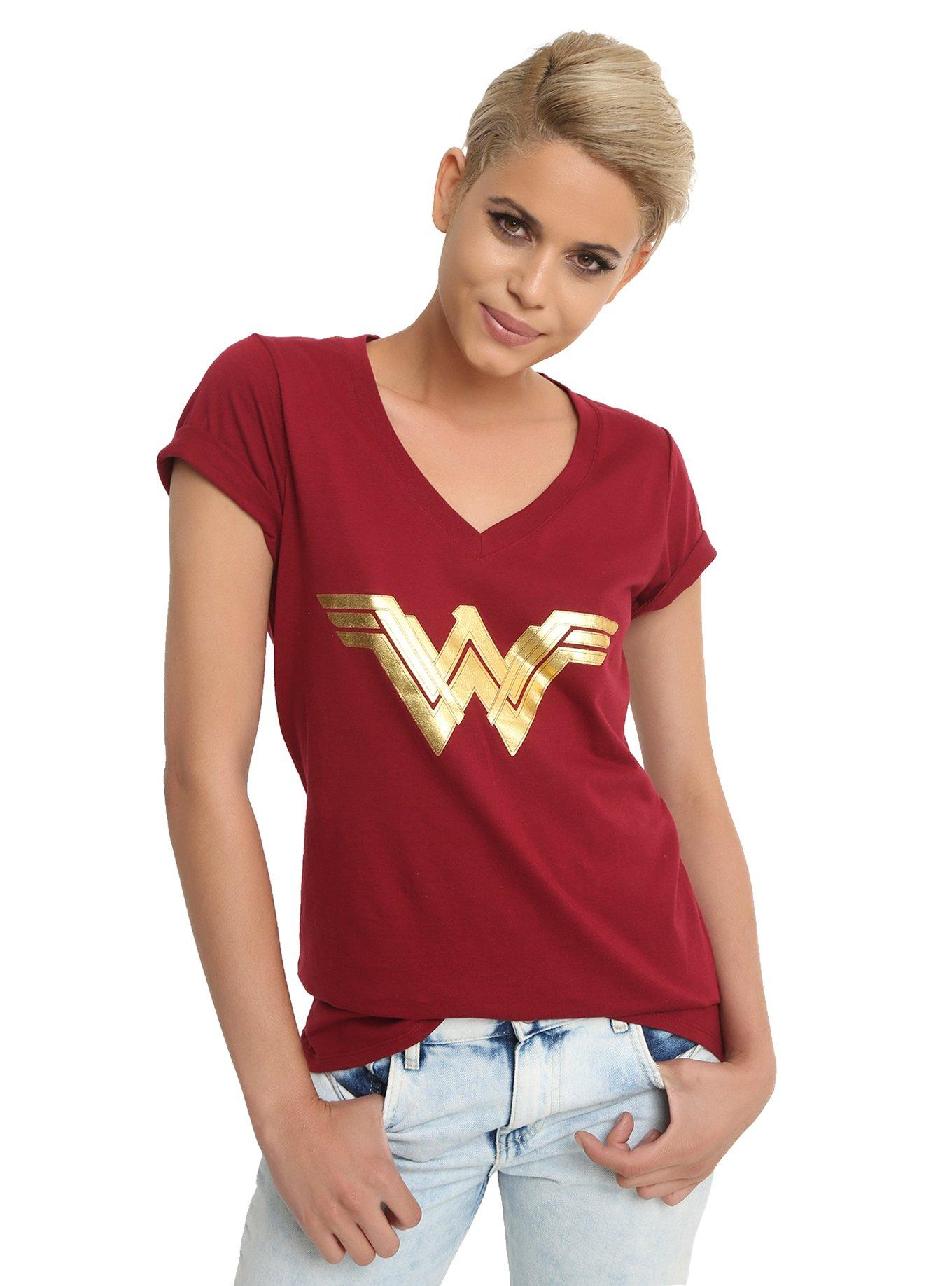 DC Comics Wonder Woman Gold Foil Logo Girls T-Shirt | Hot Topic