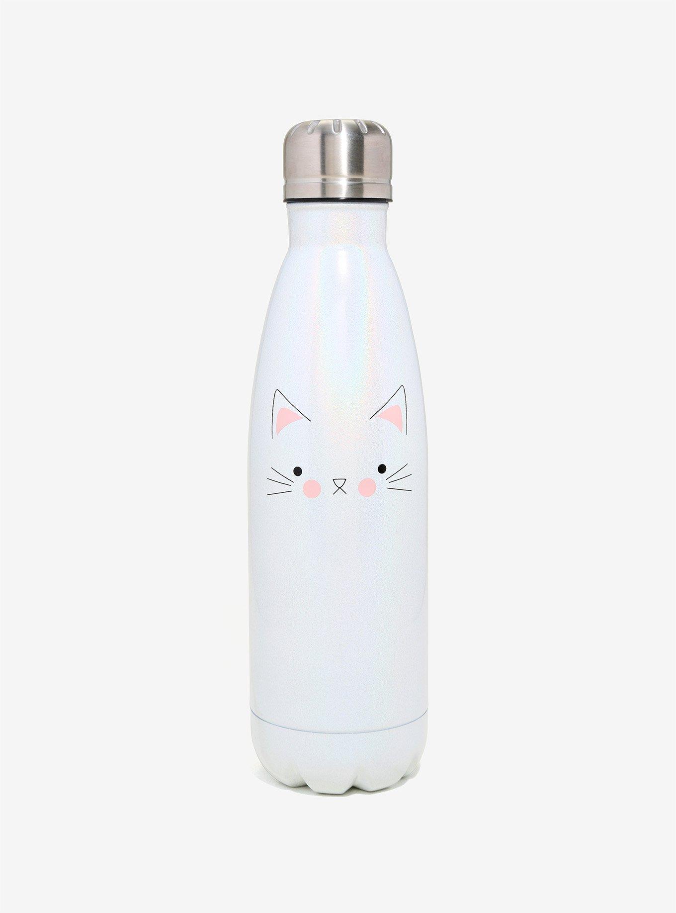 Pure Pearlized White Cat Water Bottle - BoxLunch Exclusive, , hi-res