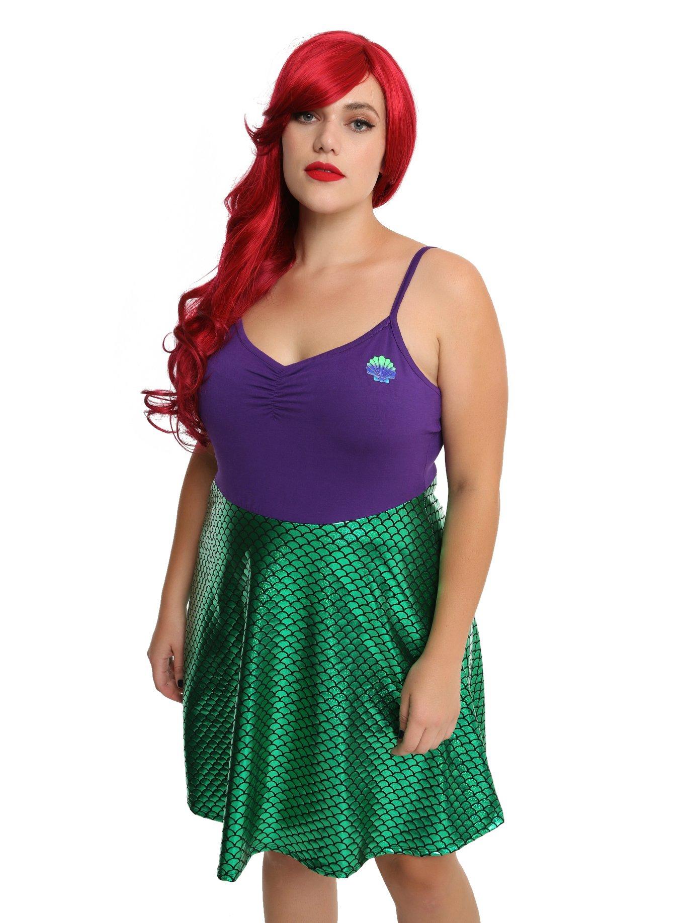 Disney The Little Mermaid Ariel At Sea Dress Plus Size, GREEN, hi-res