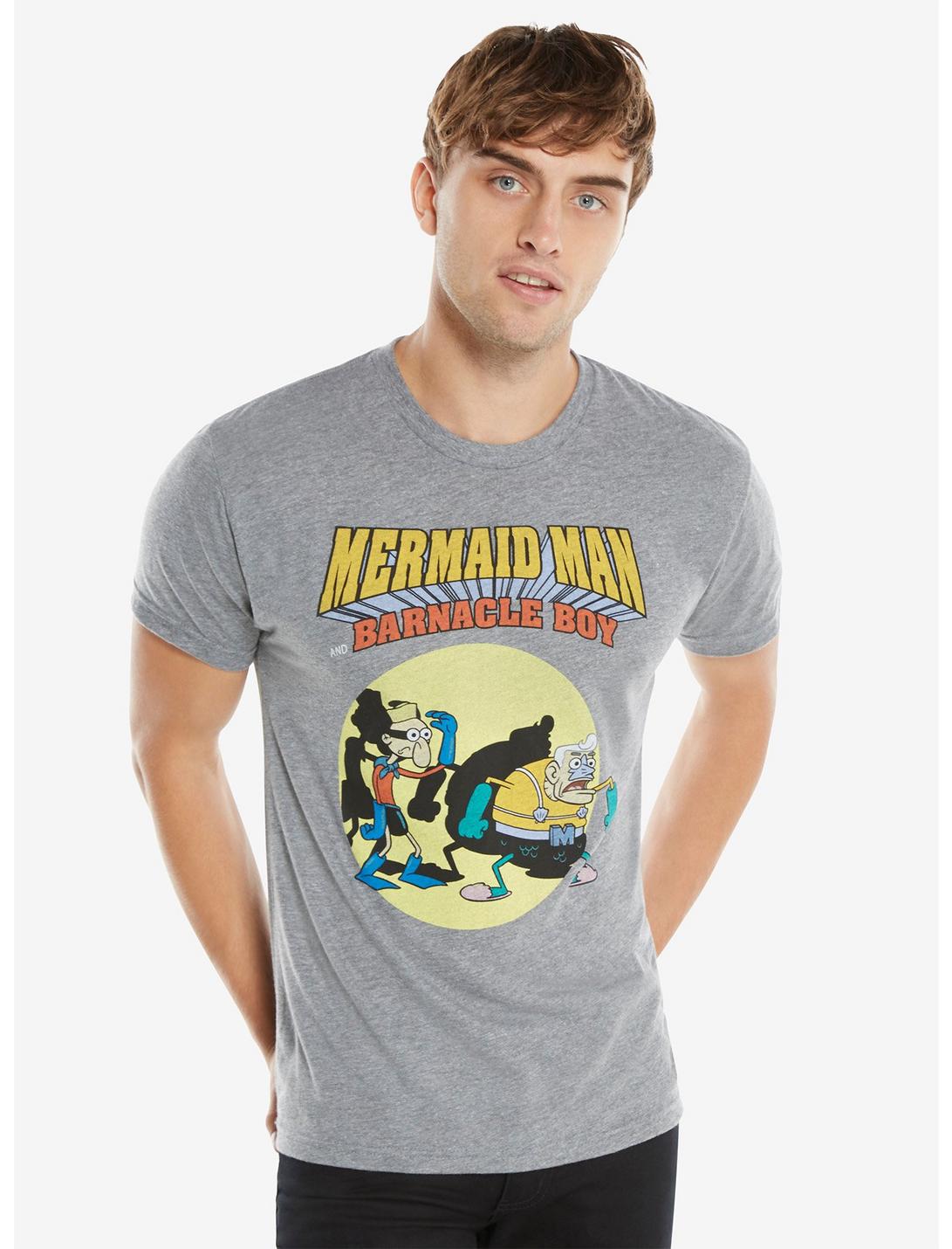 SpongeBob SquarePants Mermaid Man And Barnacle Boy T-Shirt, GREY, hi-res