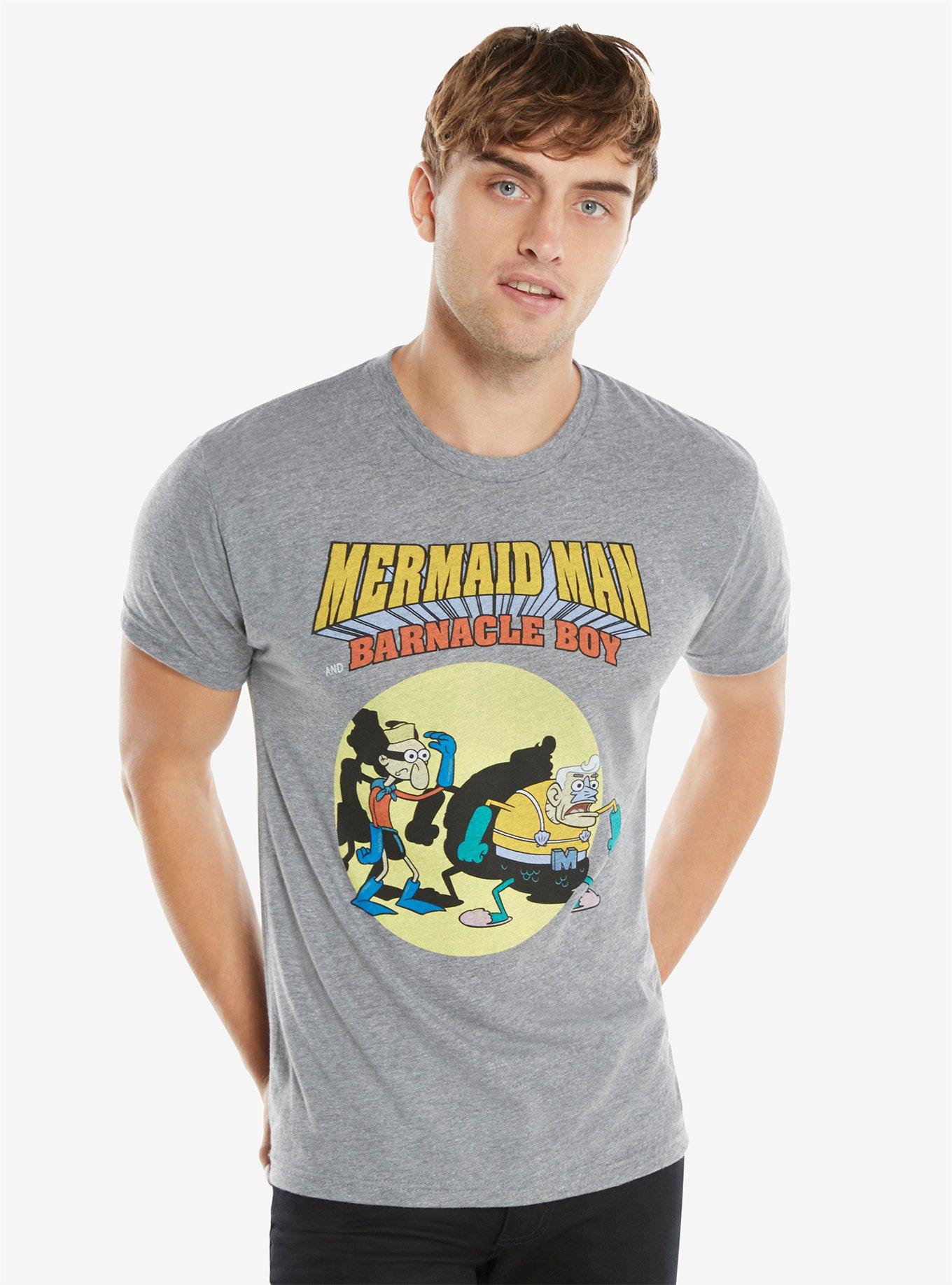 SpongeBob SquarePants Mermaid Man And Barnacle Boy T-Shirt, GREY, hi-res