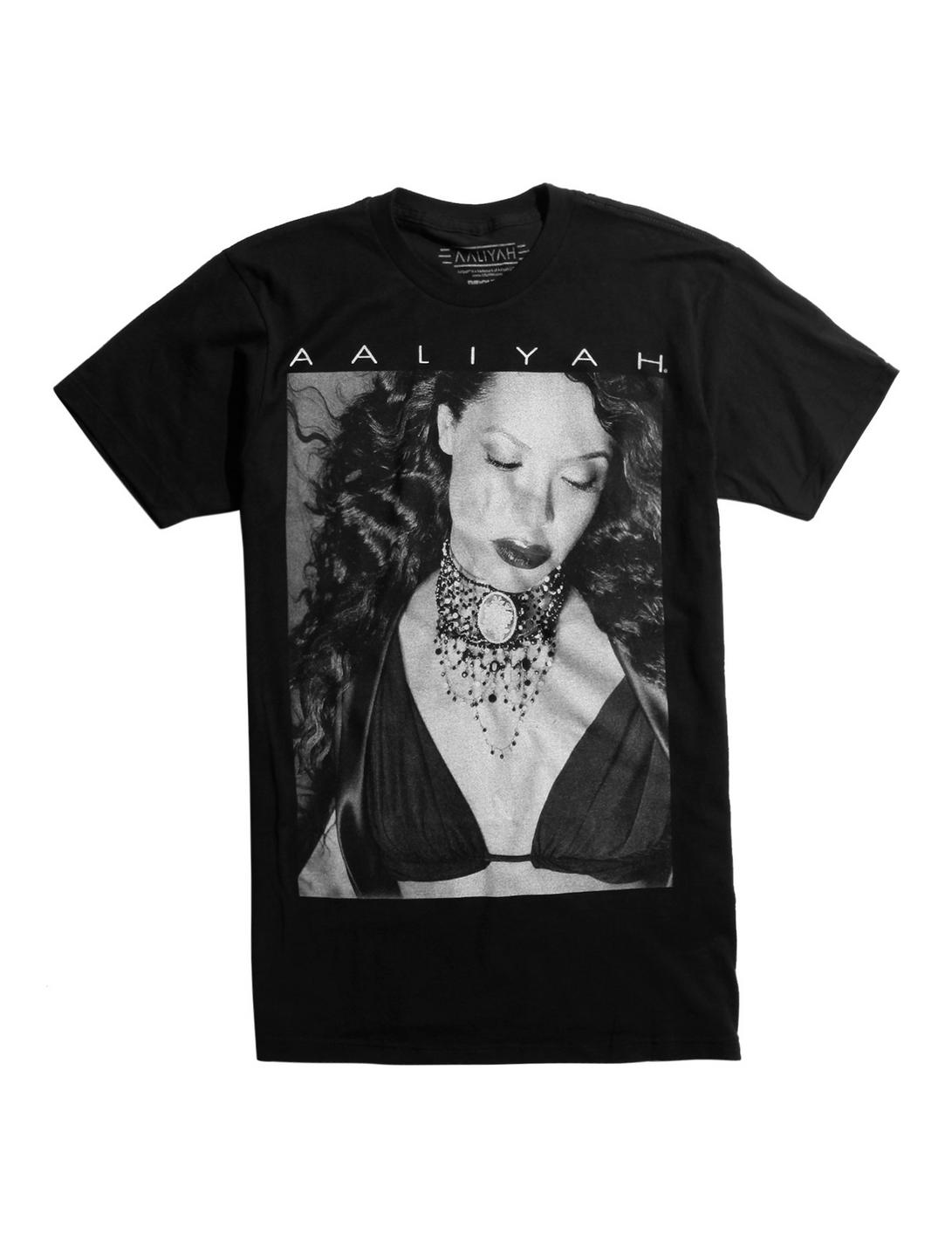 Aaliyah Black & White Photo T-Shirt, BLACK, hi-res
