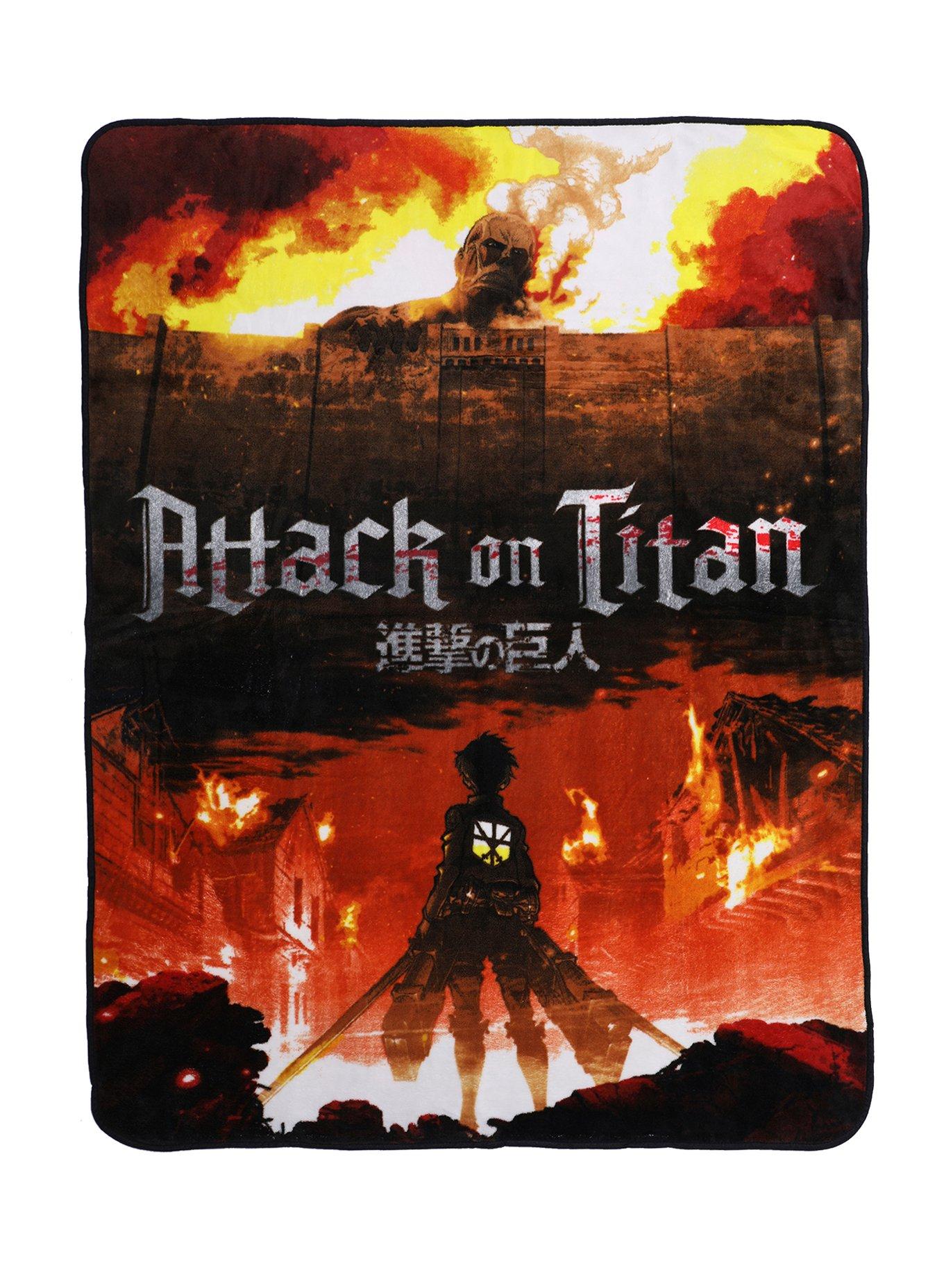 Attack On Titan Key Art Plush Throw Blanket Hot Topic