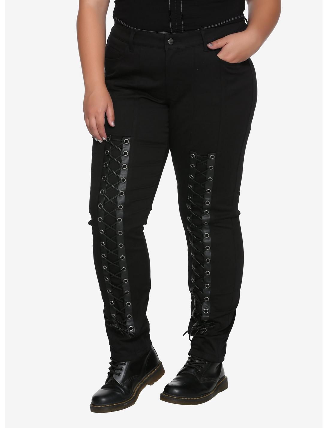 Tripp Black Lace-Up Pants Plus Size | Hot Topic