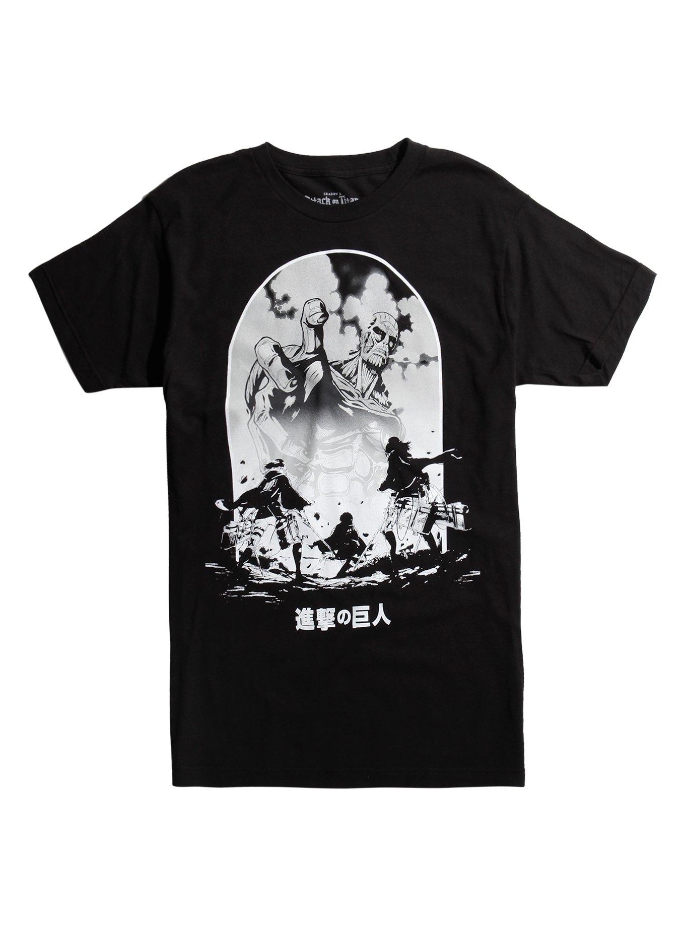 Attack On Titan Colossal Titan Attack T-Shirt, BLACK, hi-res