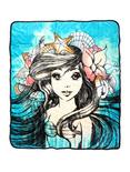 Disney The Little Mermaid Ariel Sketch Art Plush Throw Blanket, , hi-res