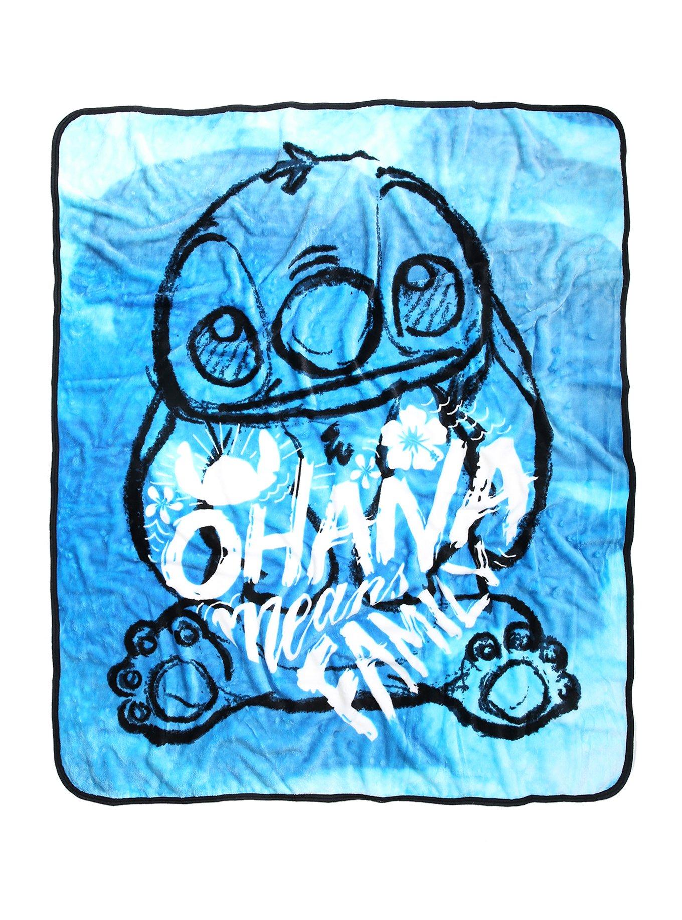 Disney Lilo & Stitch Ohana Means Family Sketch Art Plush Throw Blanket, , hi-res