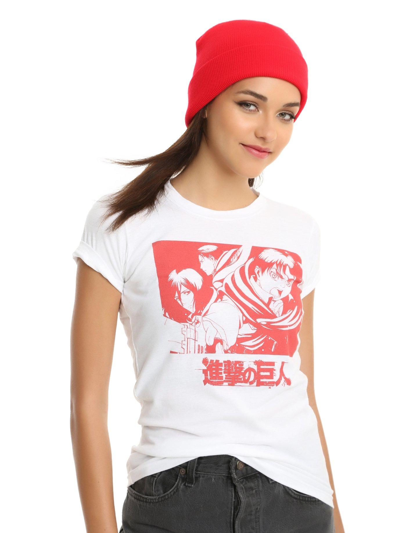 Attack On Titan Season 2 Red Scouting Regiment Girls T-Shirt, WHITE, hi-res