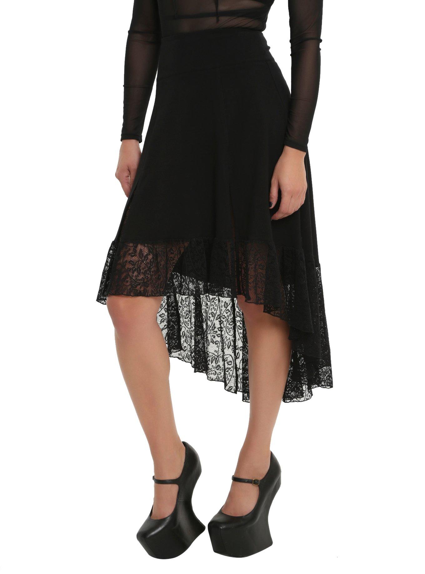 Black Lace Hi Low Skirt main image 1