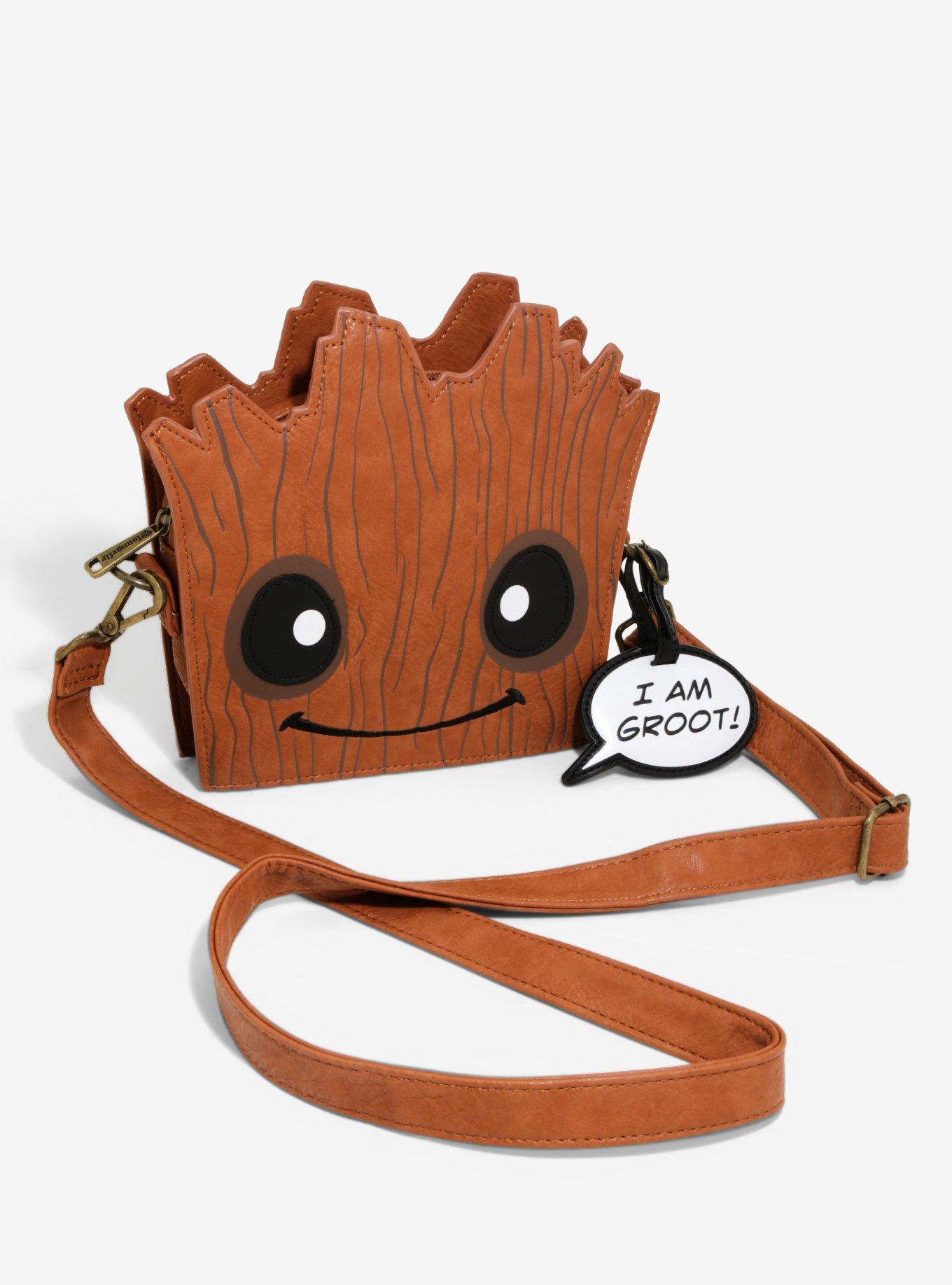 Loungefly Guardians Of The Galaxy I Am Groot Baby Groot Face Crossbody Bag Her Universe